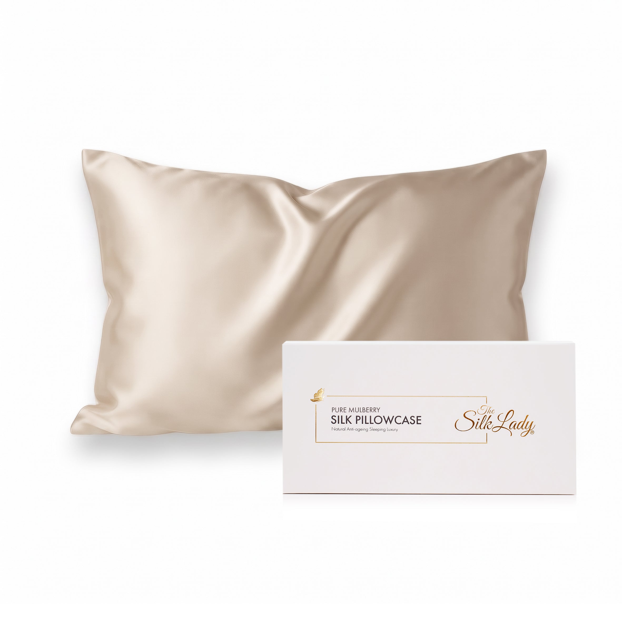 Pure Silk Pillowcase 22 Momme - Champagne