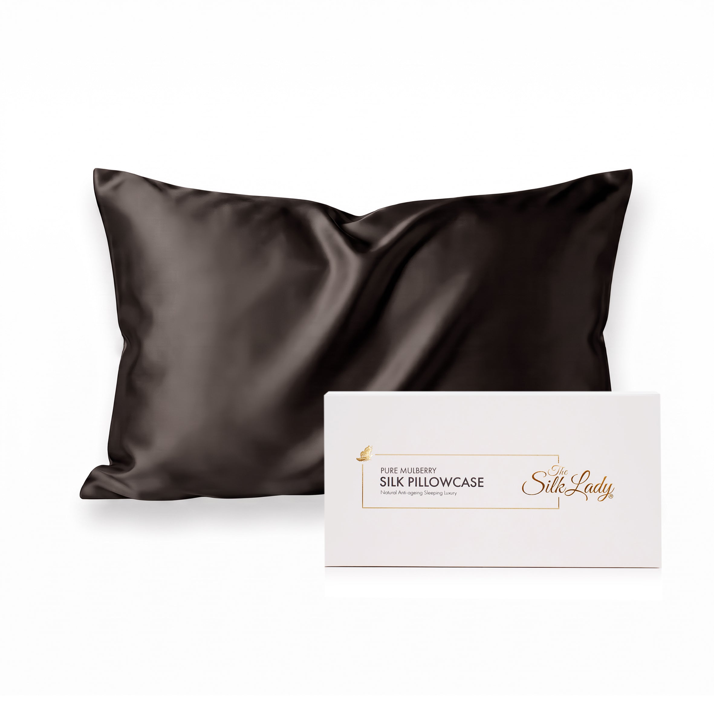 Pure Silk Pillowcase 22 Momme - Chocolate