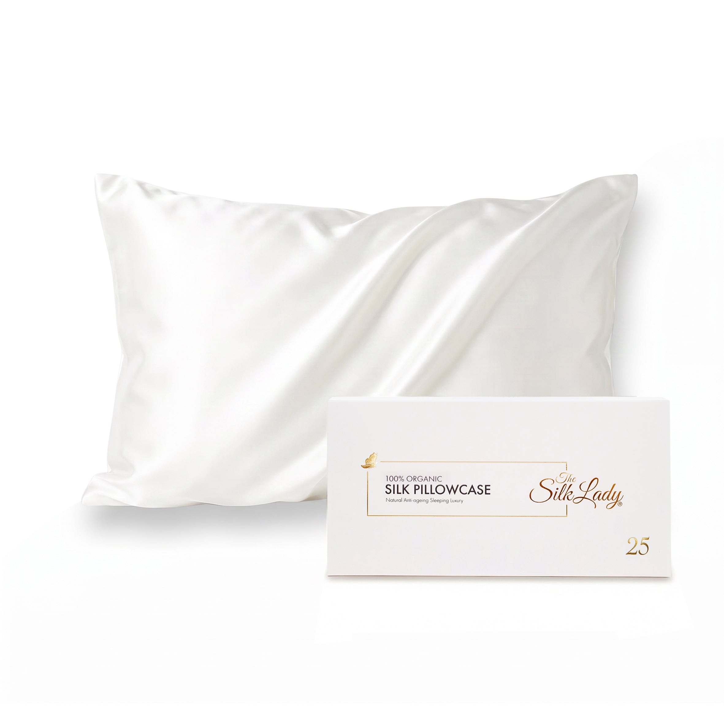 Deluxe 25 Momme Pure Mulberry Silk Pillowcase Ivory - limited edition