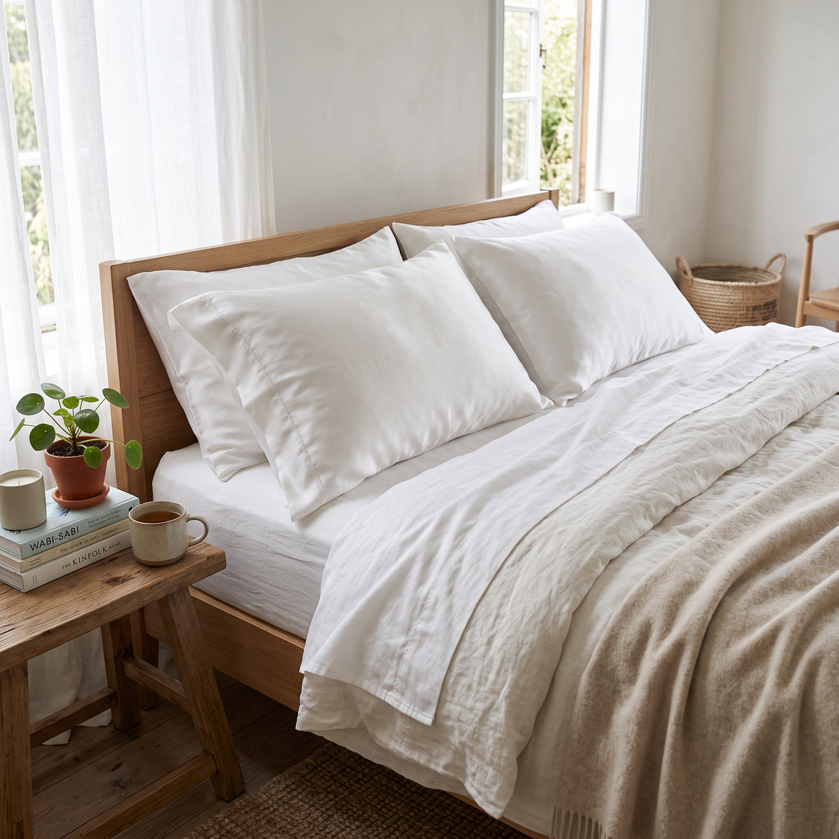 Pure Silk Pillowcase 22 Momme - Snow White