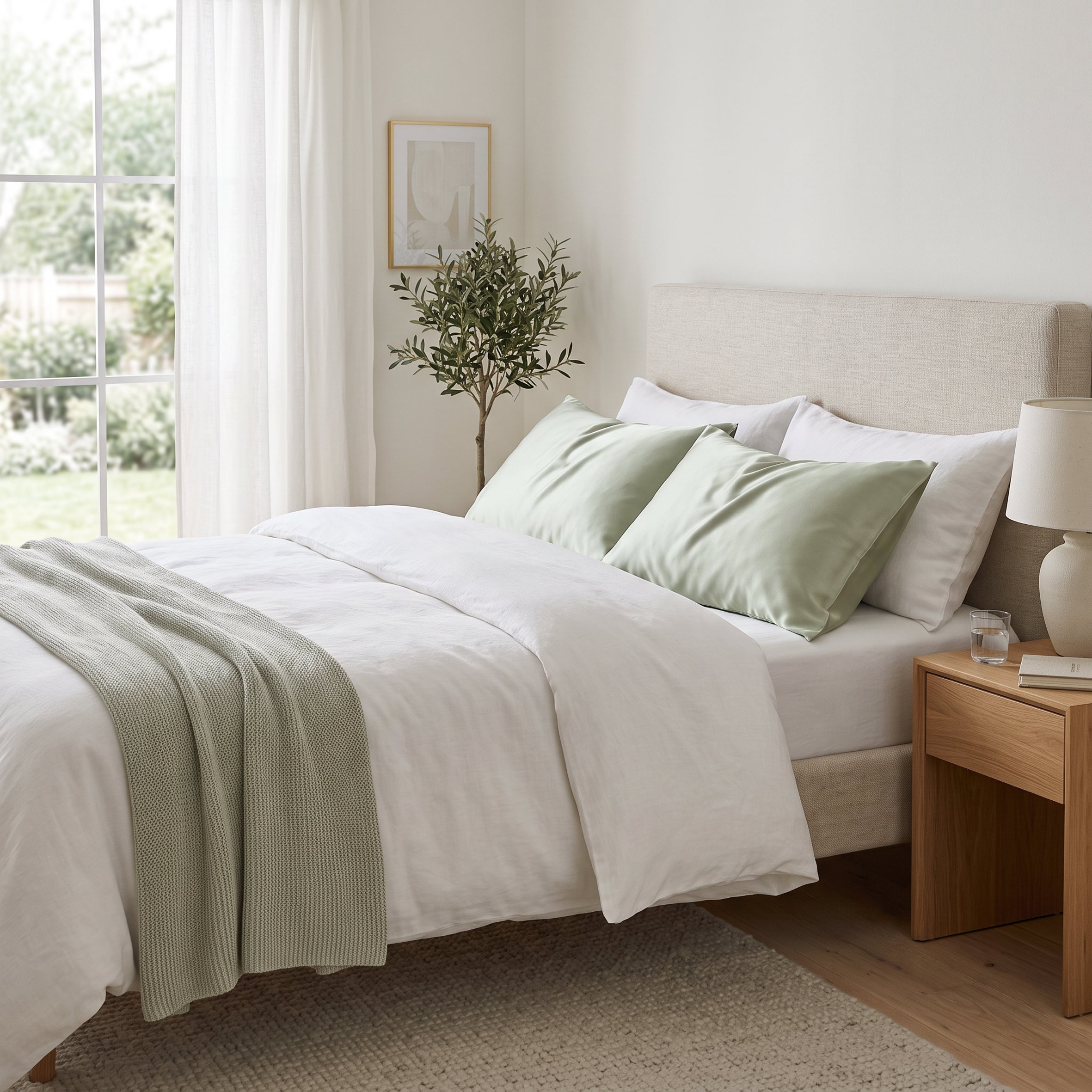 Pure Silk Pillowcase 22 Momme - Pastel Sage