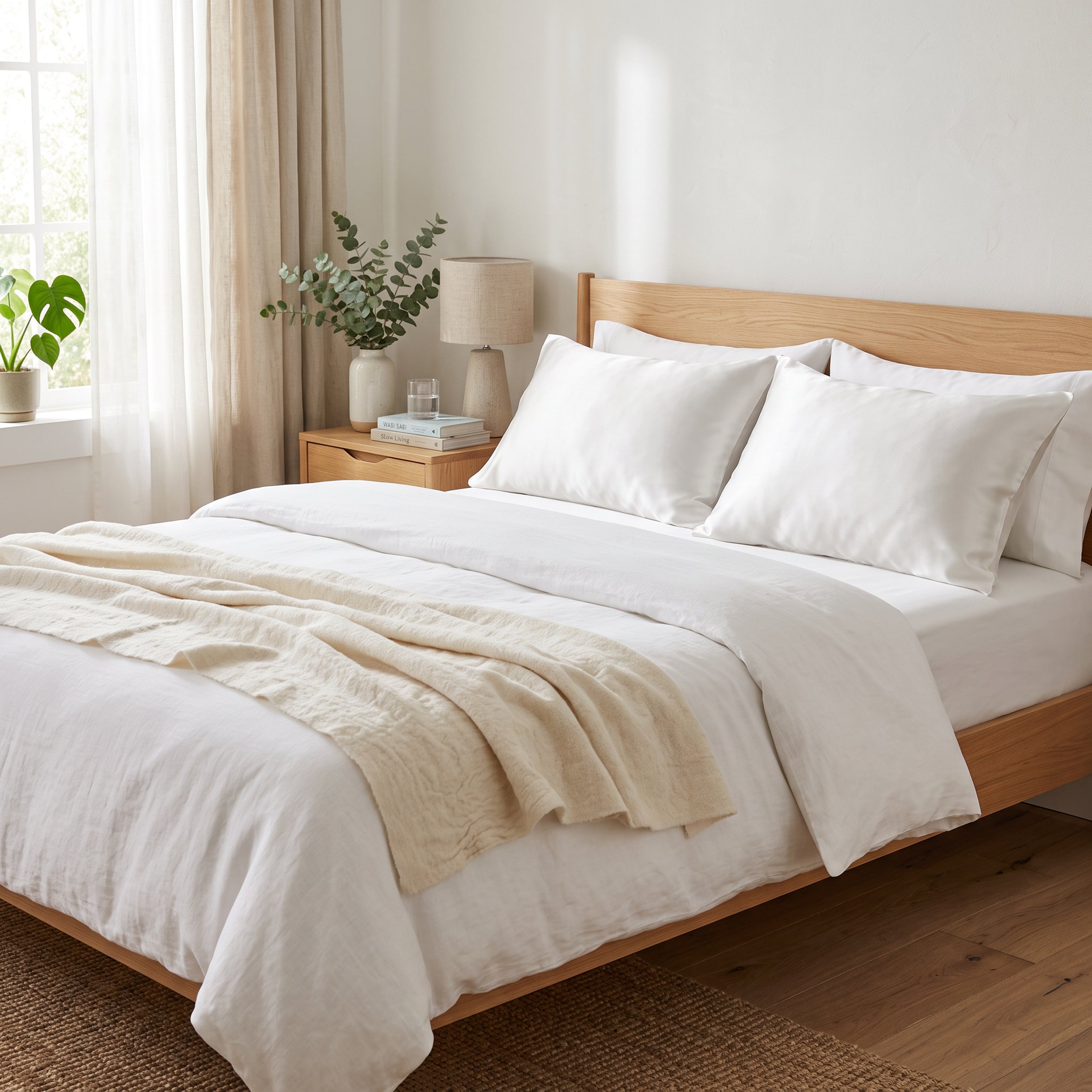 Pure Silk Pillowcase 22 Momme - Snow White