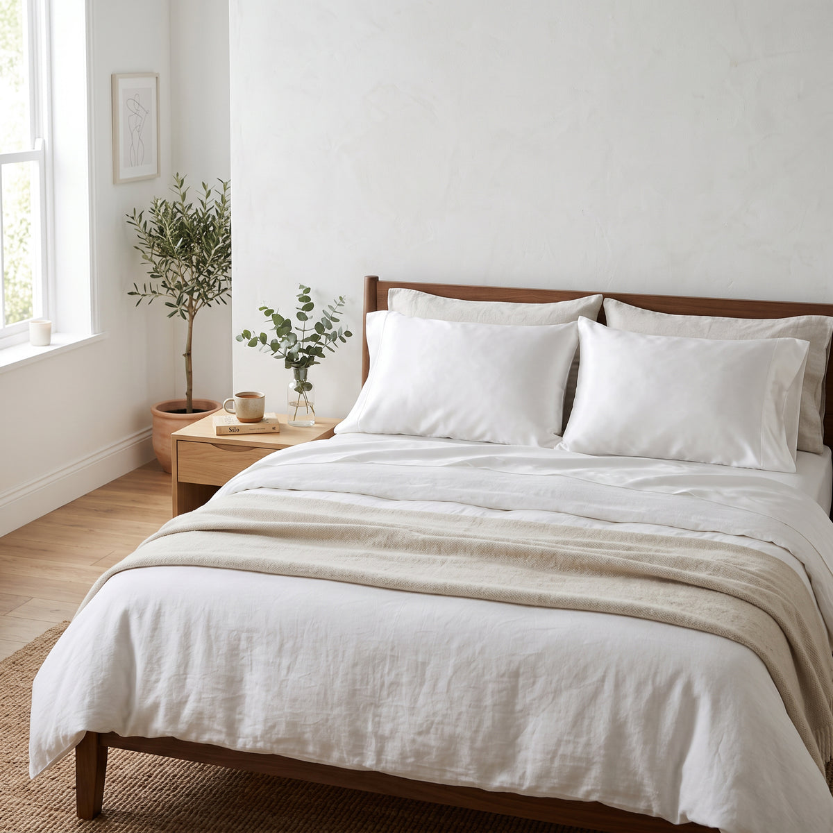 Pure Silk Pillowcase 22 Momme - Snow White