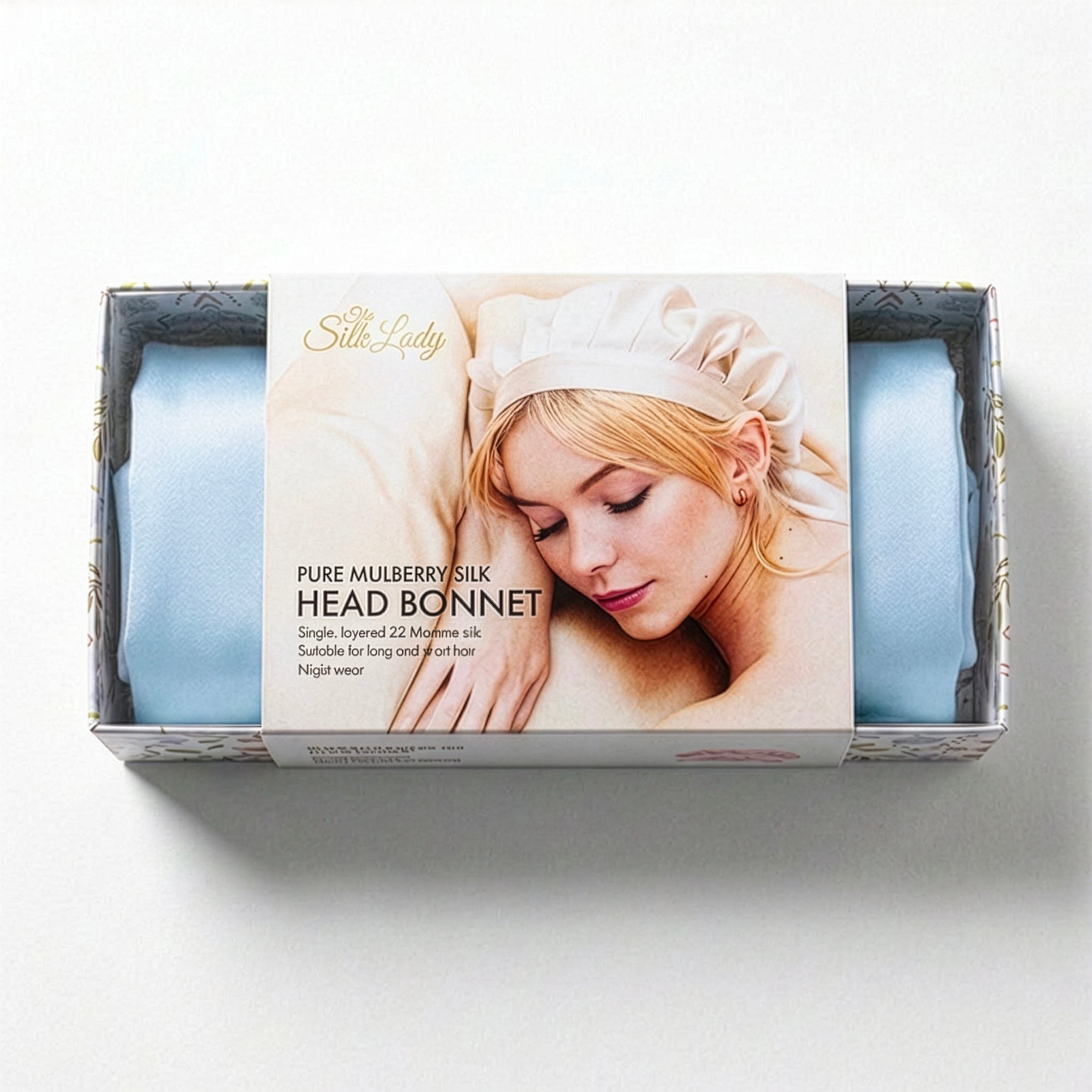 Pure Silk Bonnet - Sky Blue