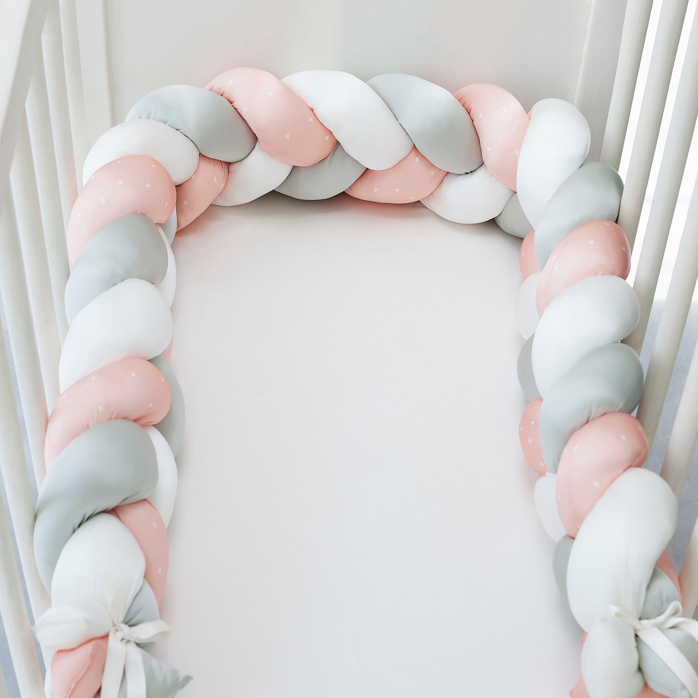 Silk Baby Cot Bumper - Pretty Pink