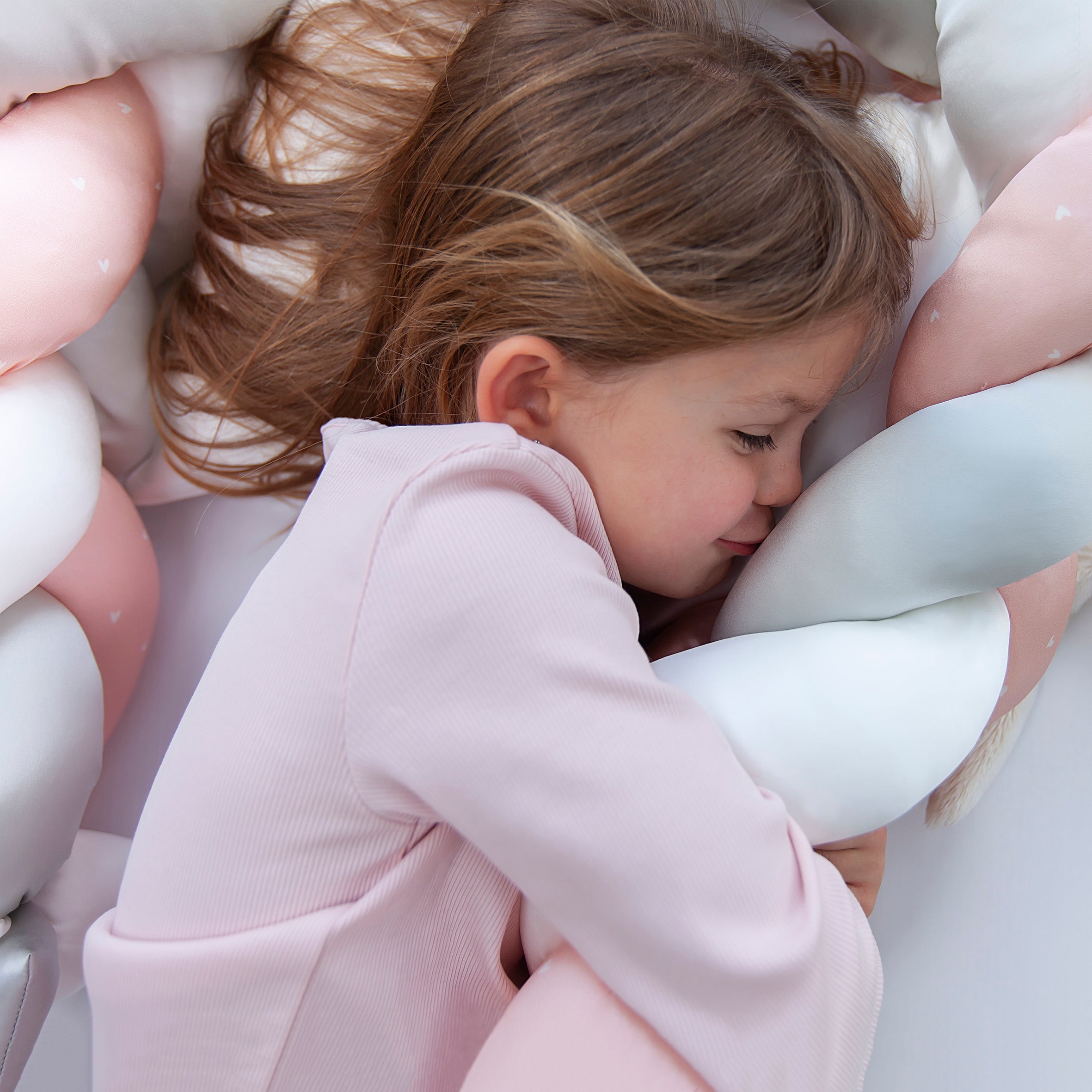 Silk Baby Cot Bumper - Pretty Pink