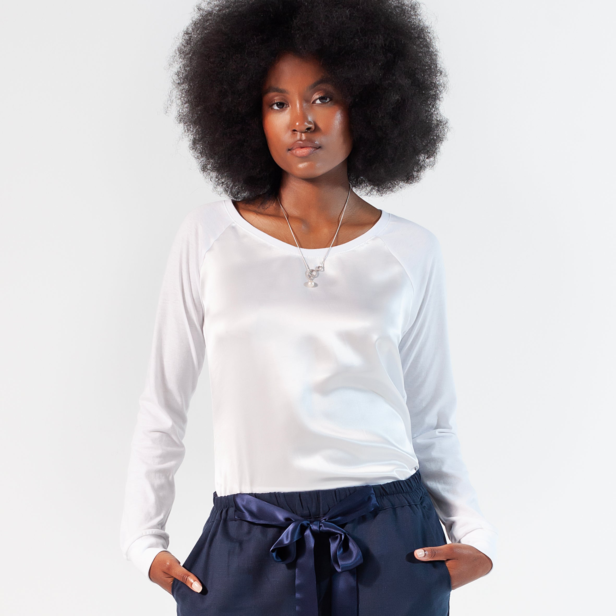 Ladies Silk Long Sleeved T-shirt