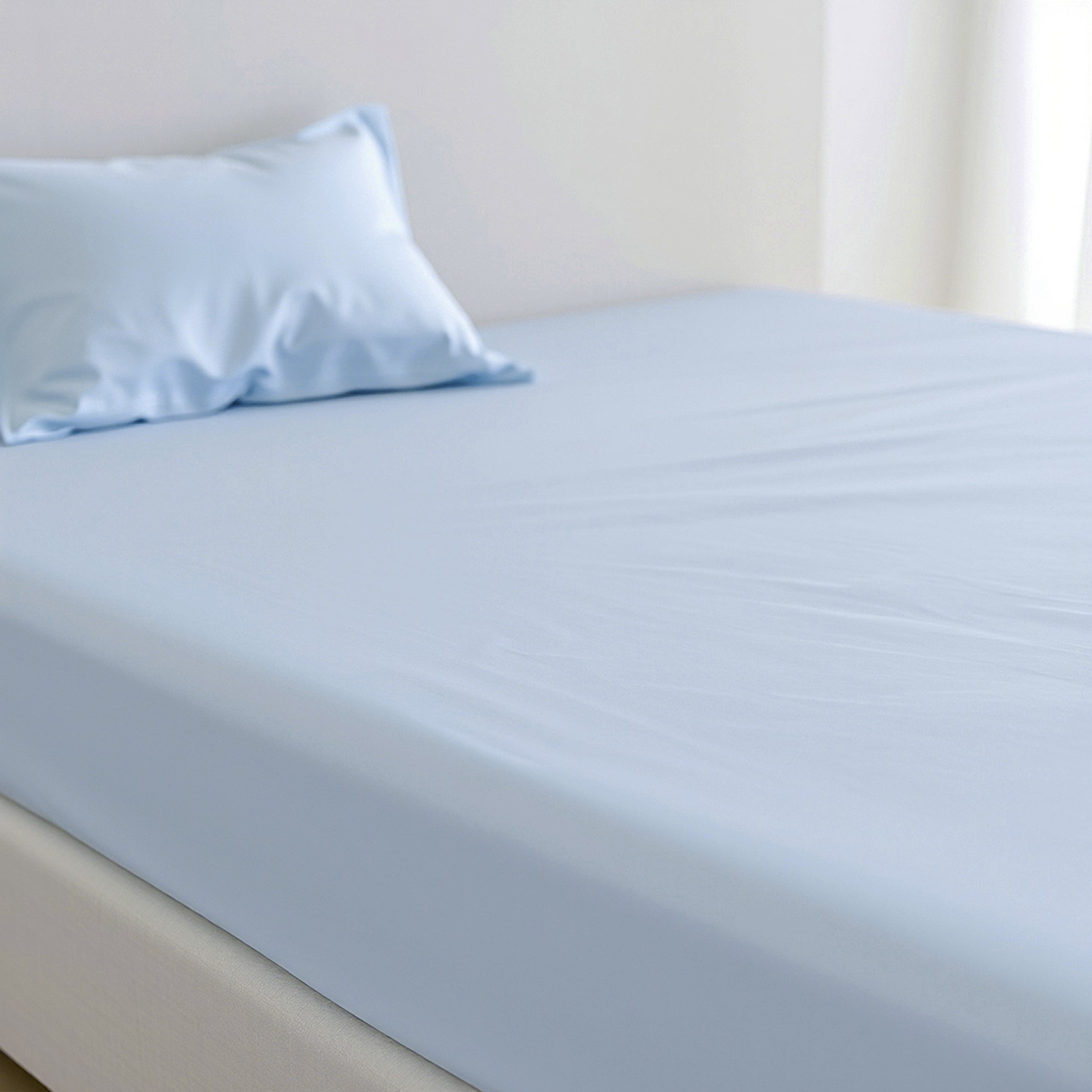 Pure Silk Fitted Sheet - Sky Blue