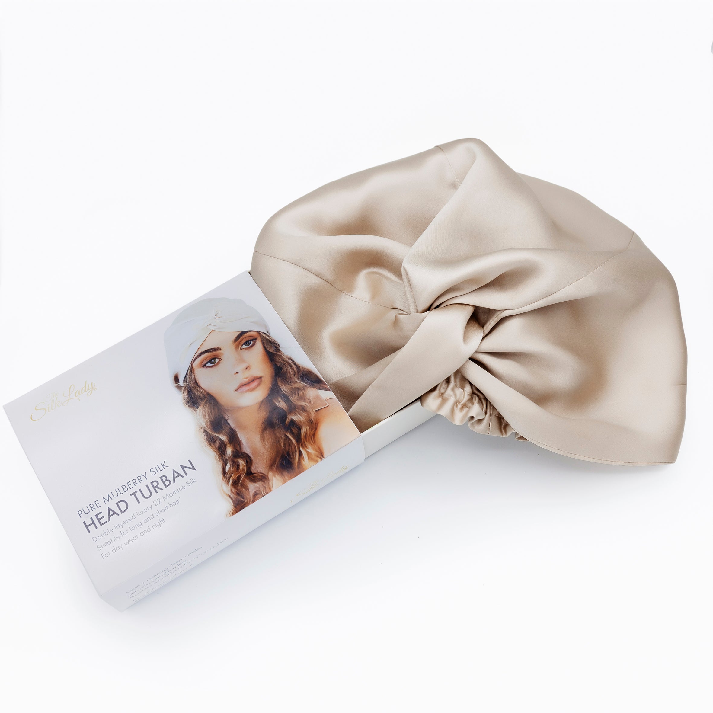 Pure Silk Turban - Champagne