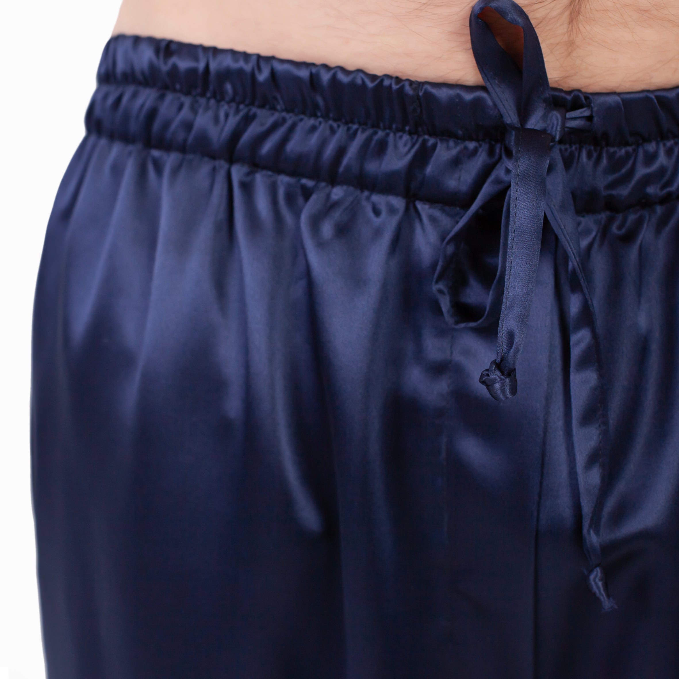 Gentleman Silk Long PJ's - Navy Blue