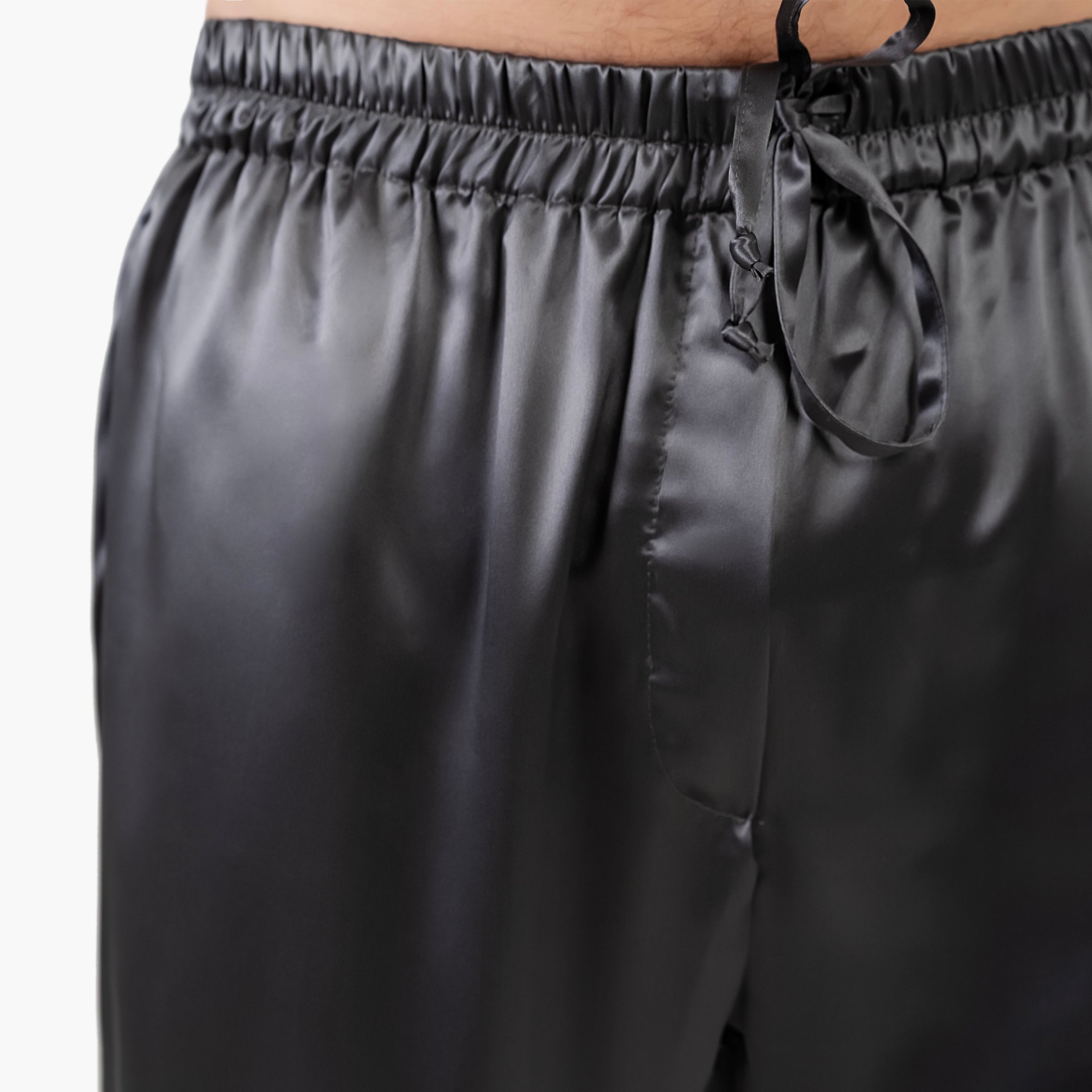 Gentleman Silk Long PJ's - Charcoal