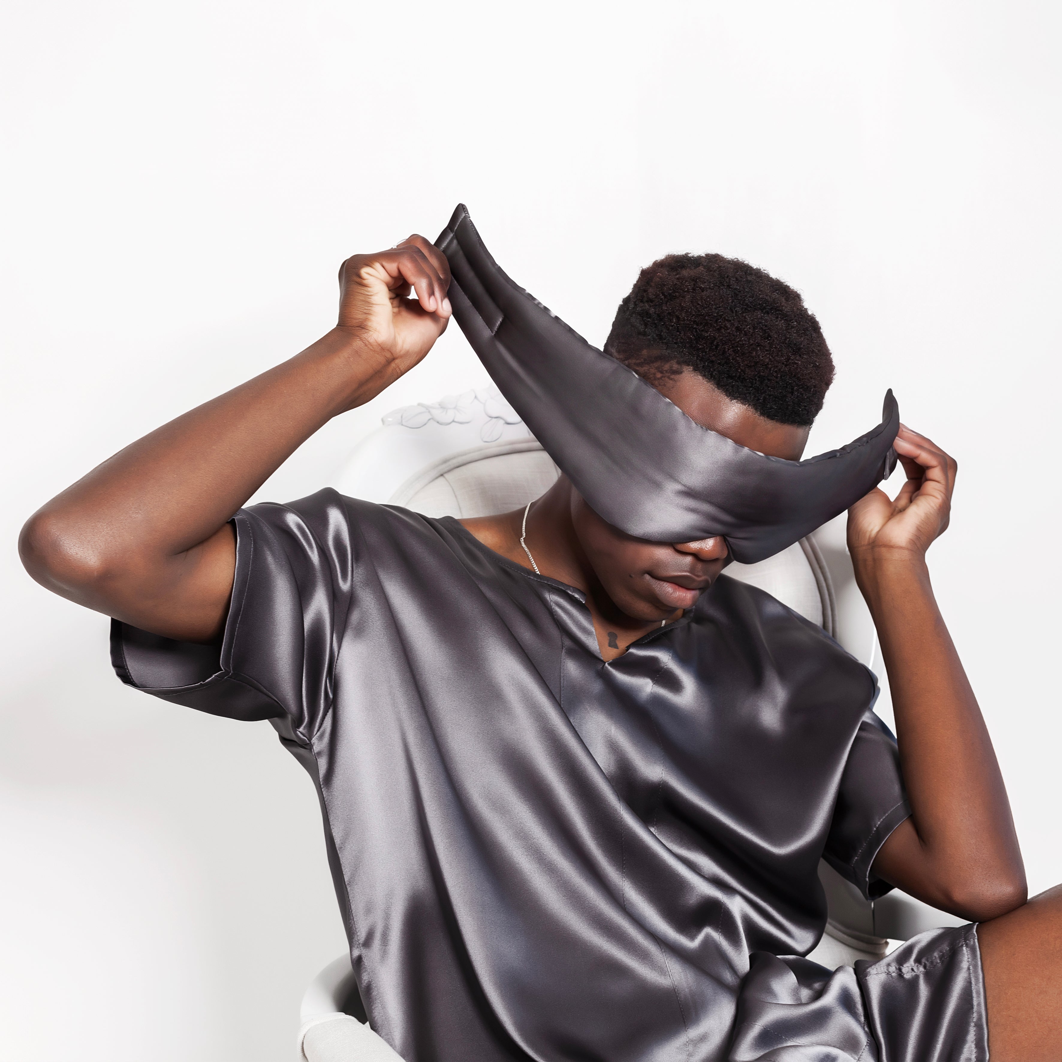 Silk Padded Sleeping Masks - Charcoal