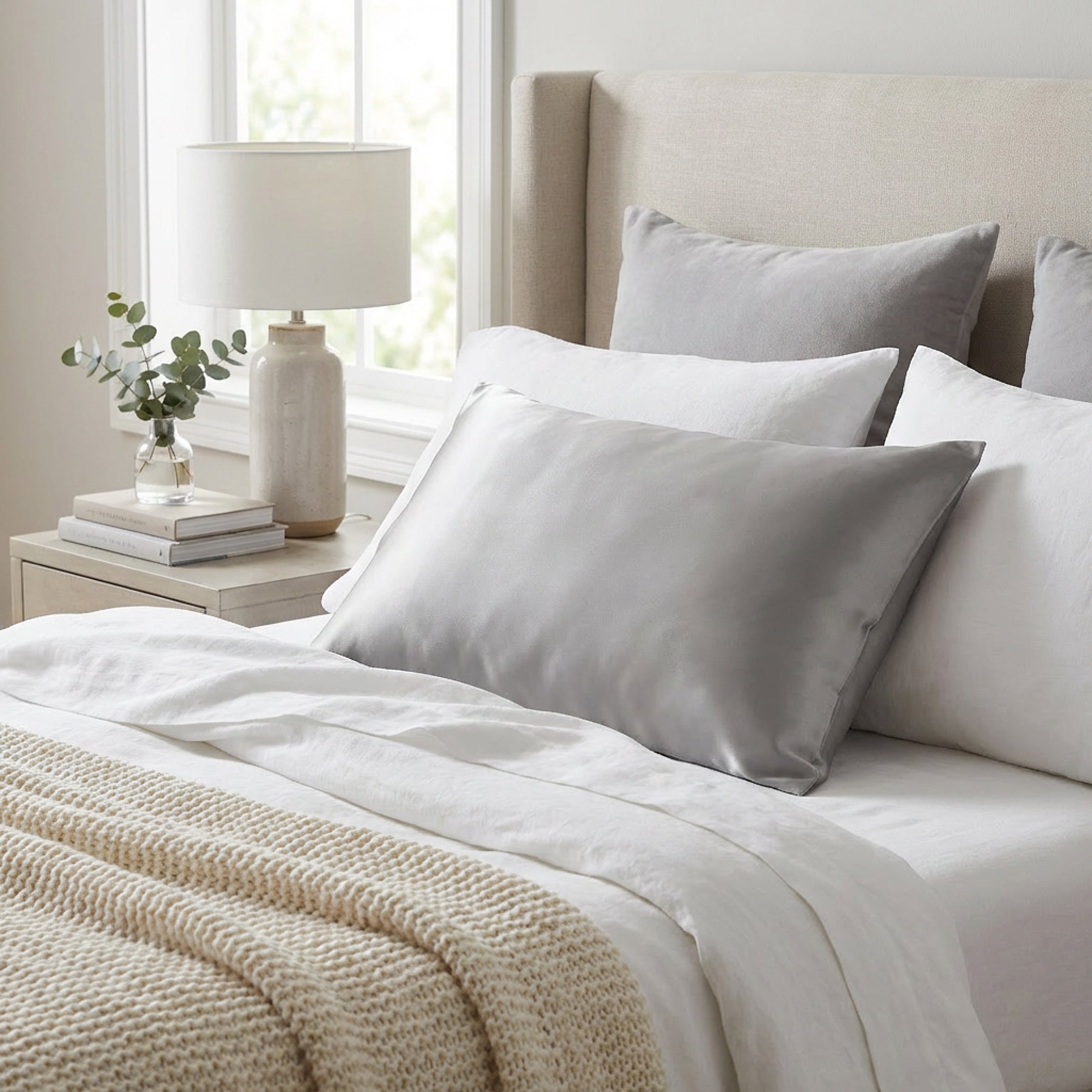 Pure Silk Pillowcase 22 Momme - Dove Grey