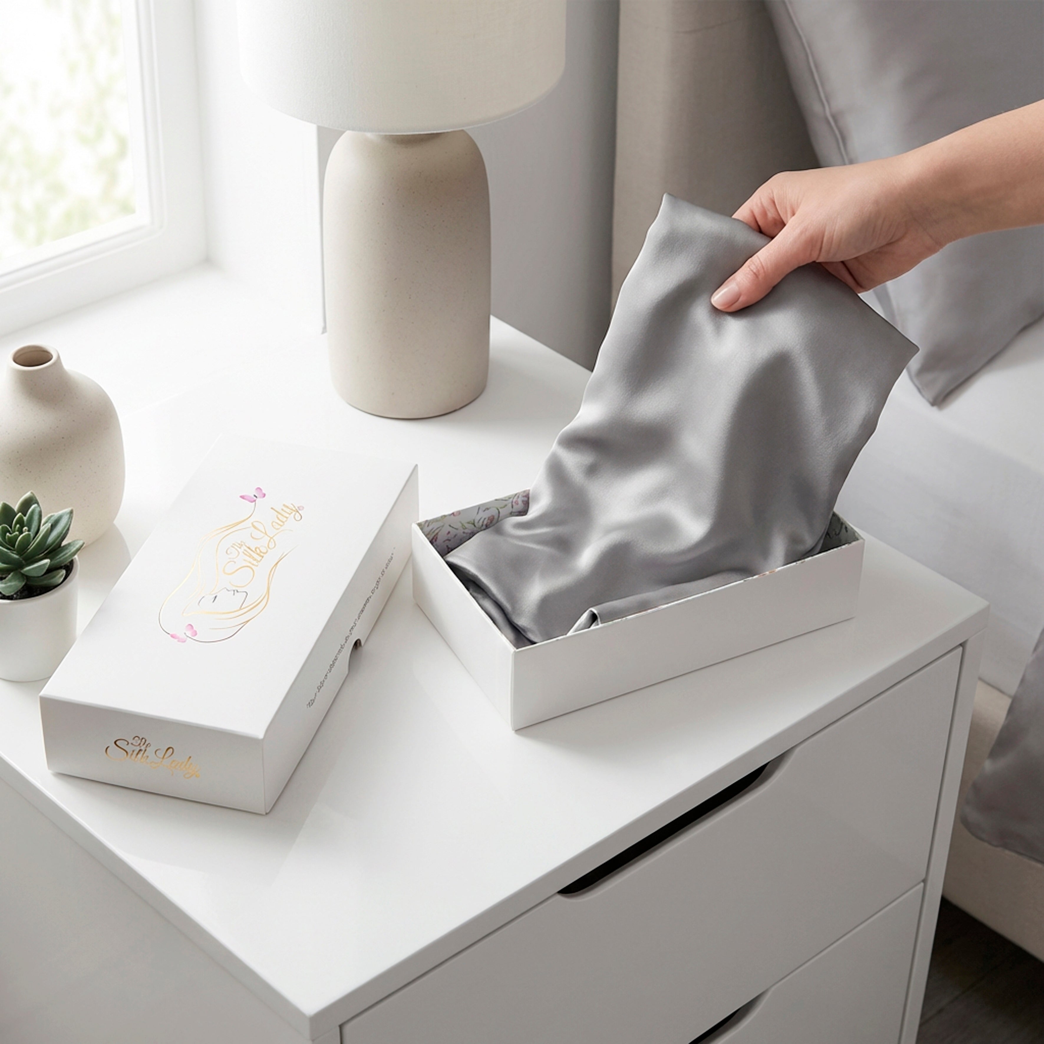 Pure Silk Pillowcase 22 Momme - Dove Grey