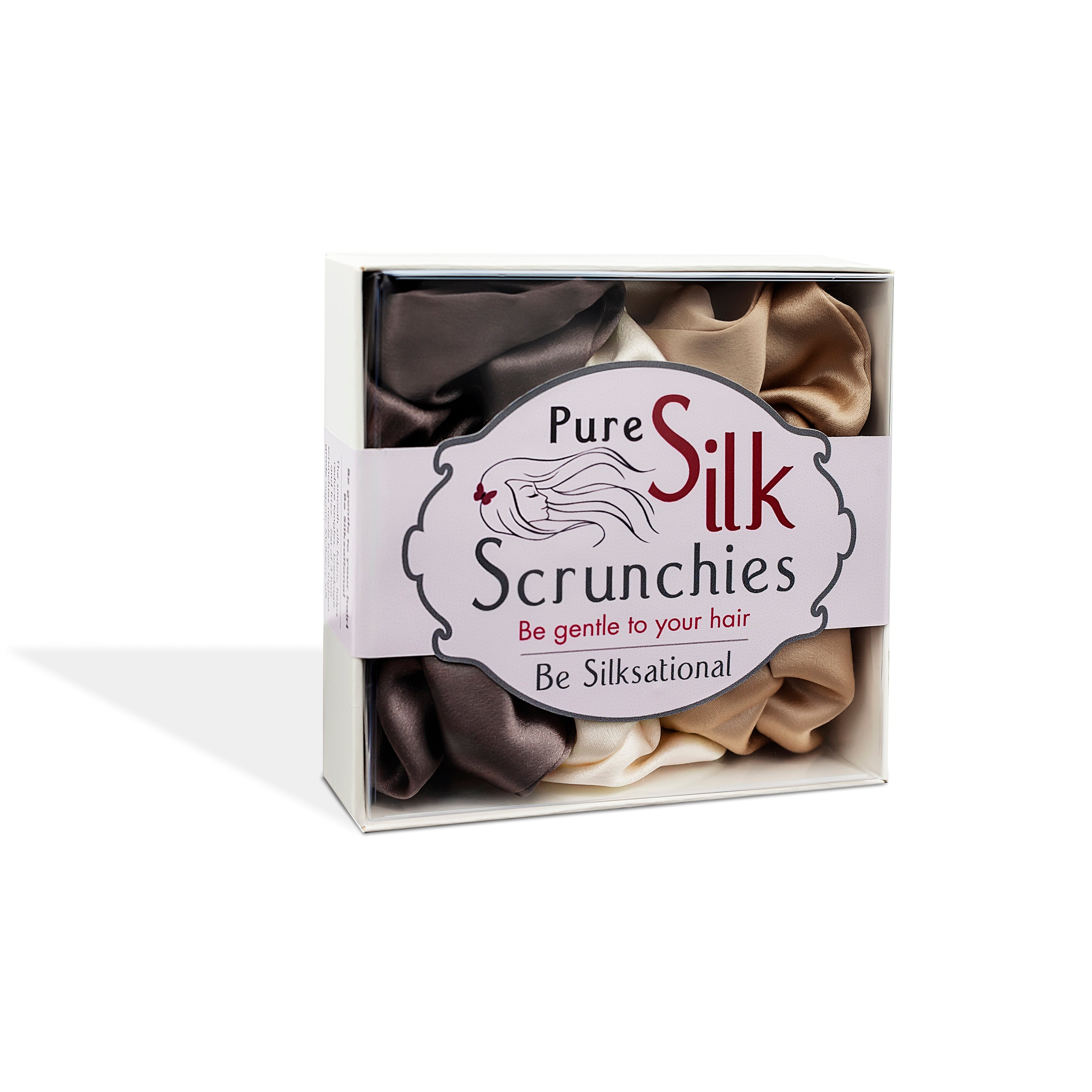 Chocolate Thick Silk Scrunchies Collection
