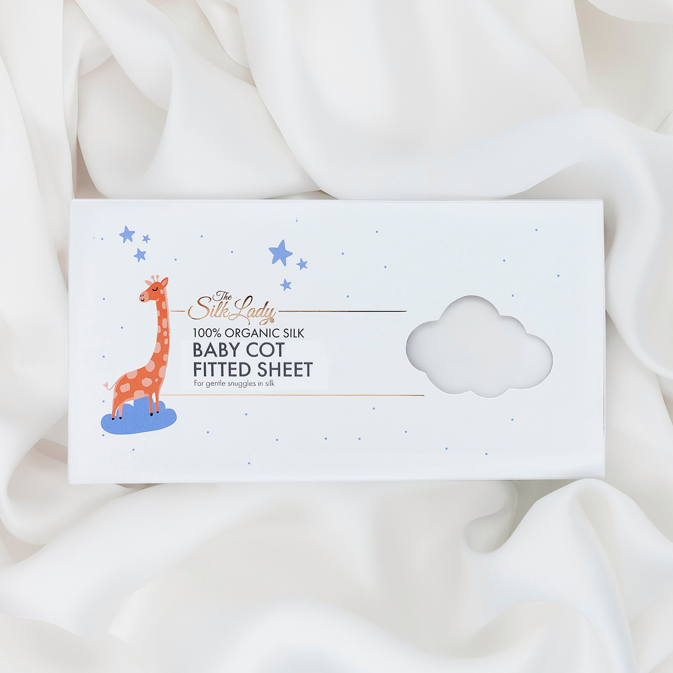 Organic Silk Baby Cot Fitted Sheet- Ivory White