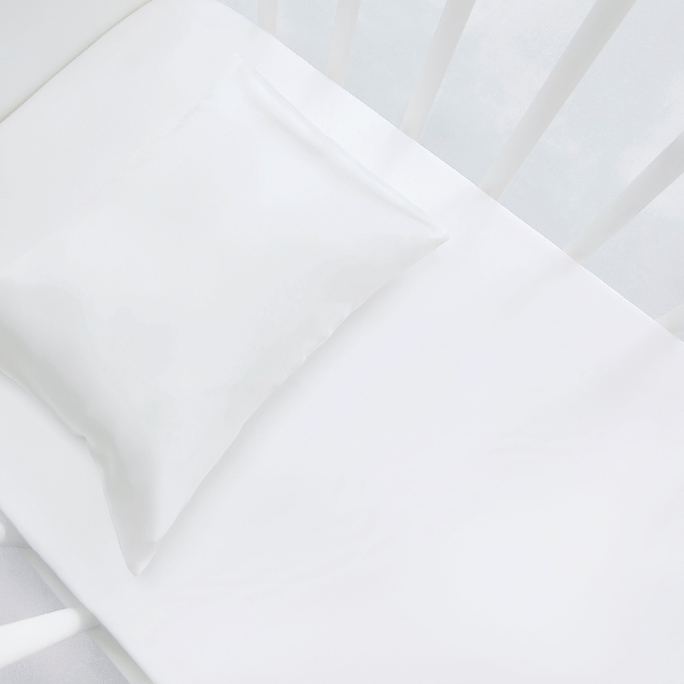 Organic Silk Baby Cot Fitted Sheet- Ivory White