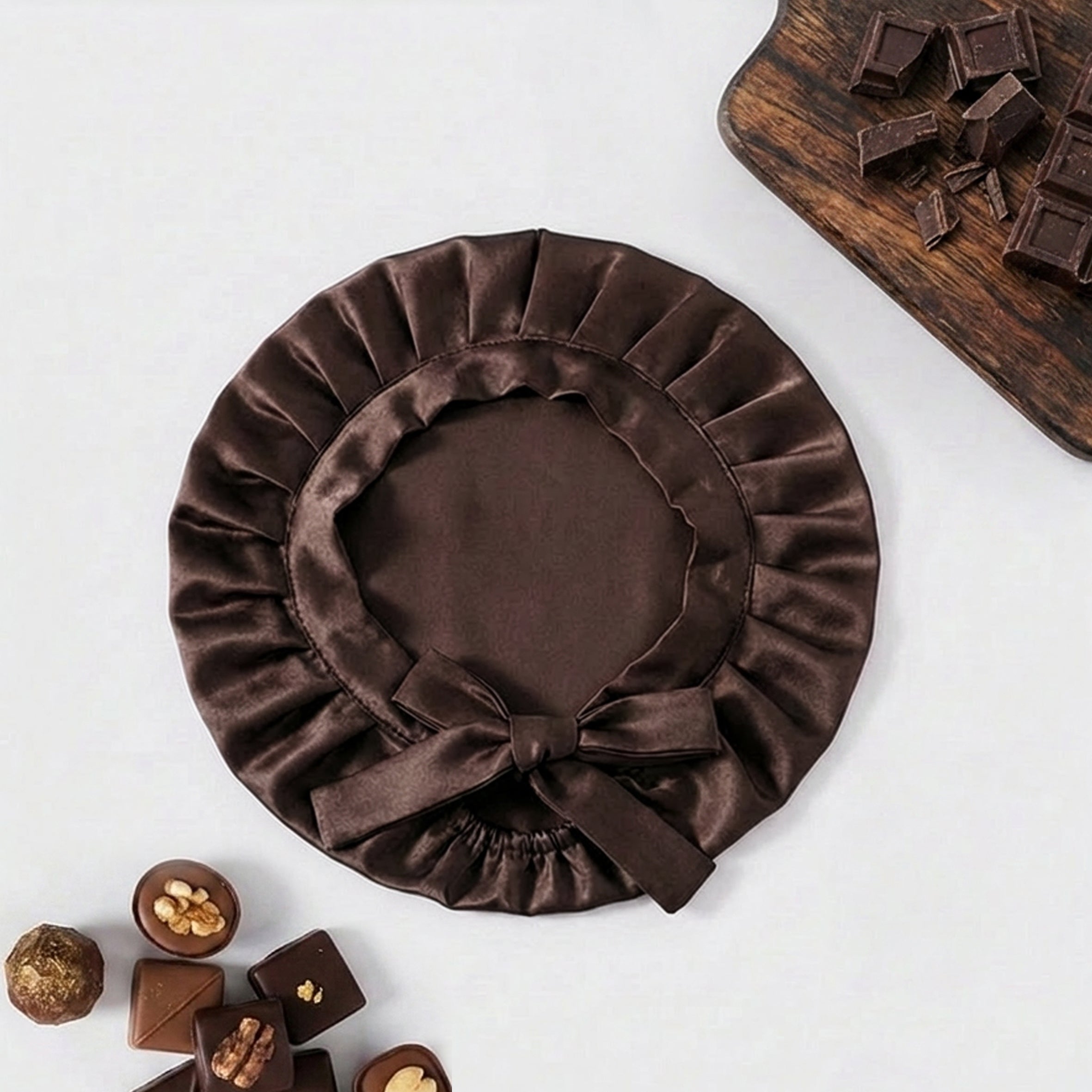 Pure Silk Bonnet - Chocolate