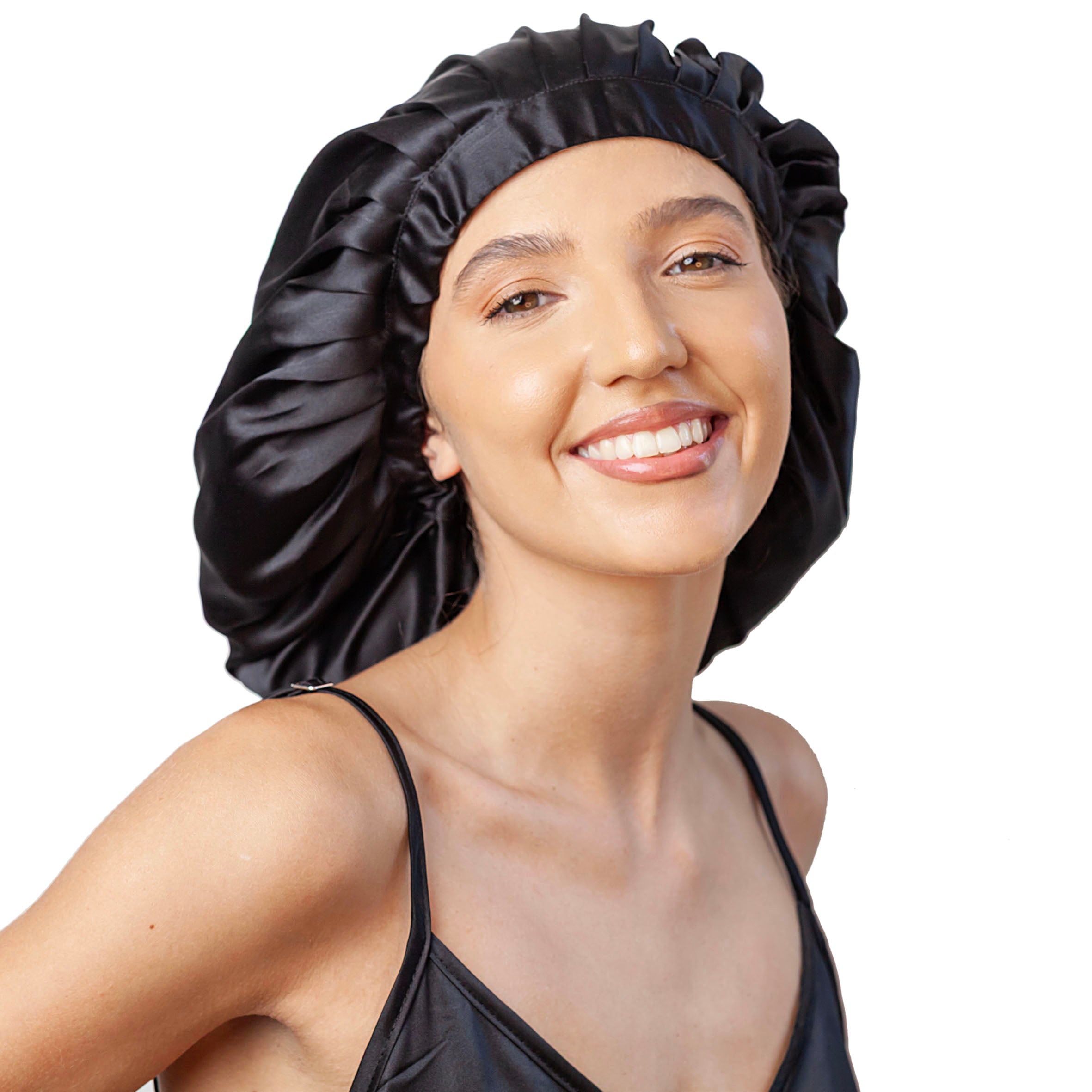 Pure Silk Bonnets Oversized- Moody Black