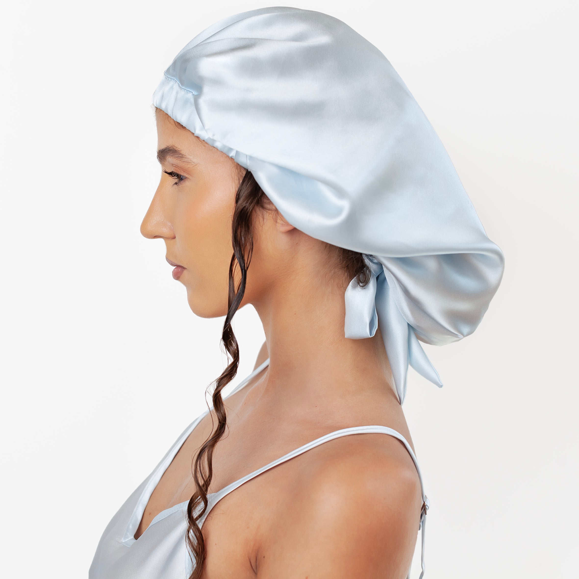 Pure Silk Bonnets Oversized- Ice Blue