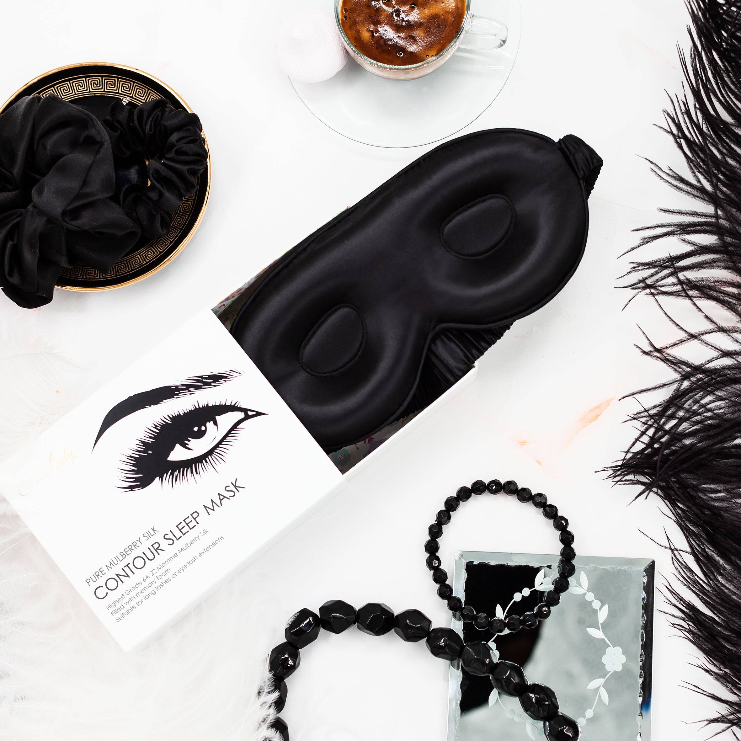Silk Contour Sleeping Masks - Moody Black