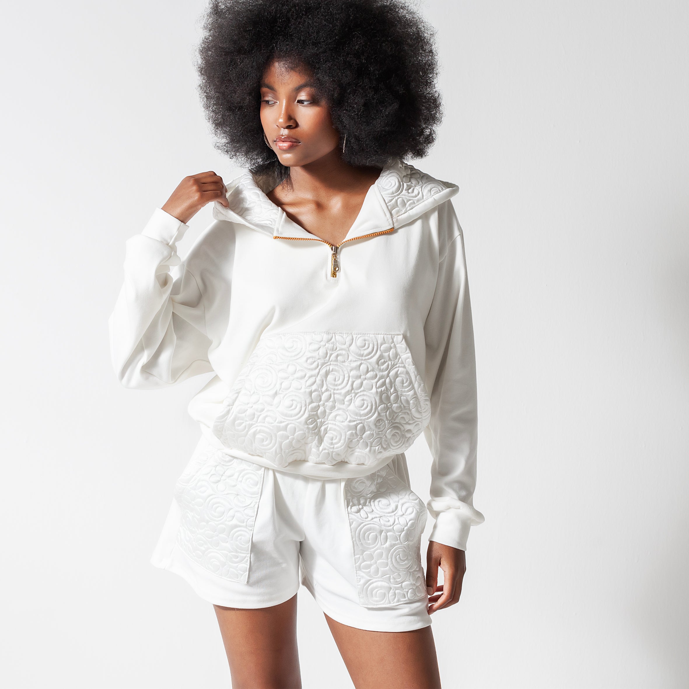 Ladies Silk and Cotton Short Tracksuit