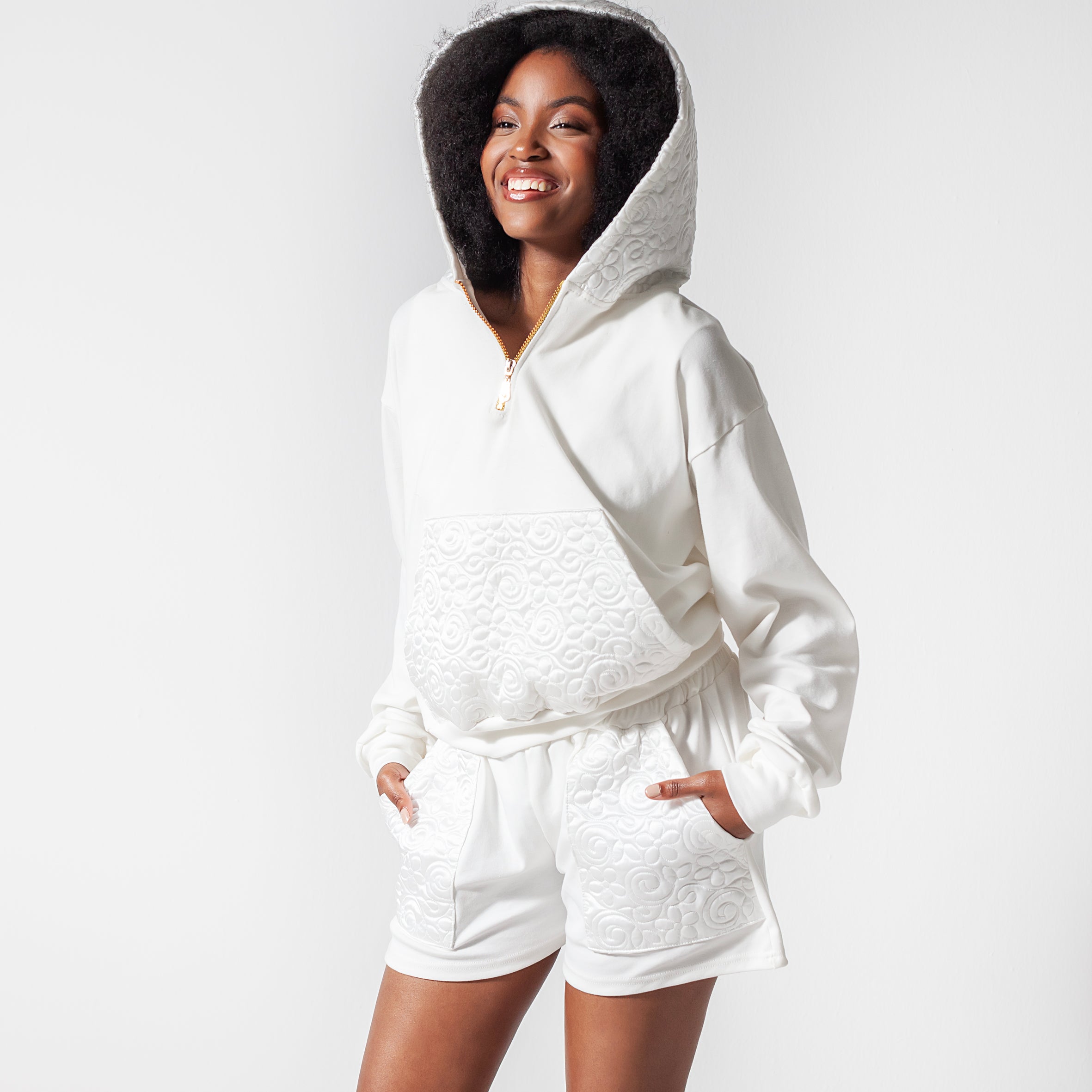 Ladies Silk and Cotton Short Tracksuit