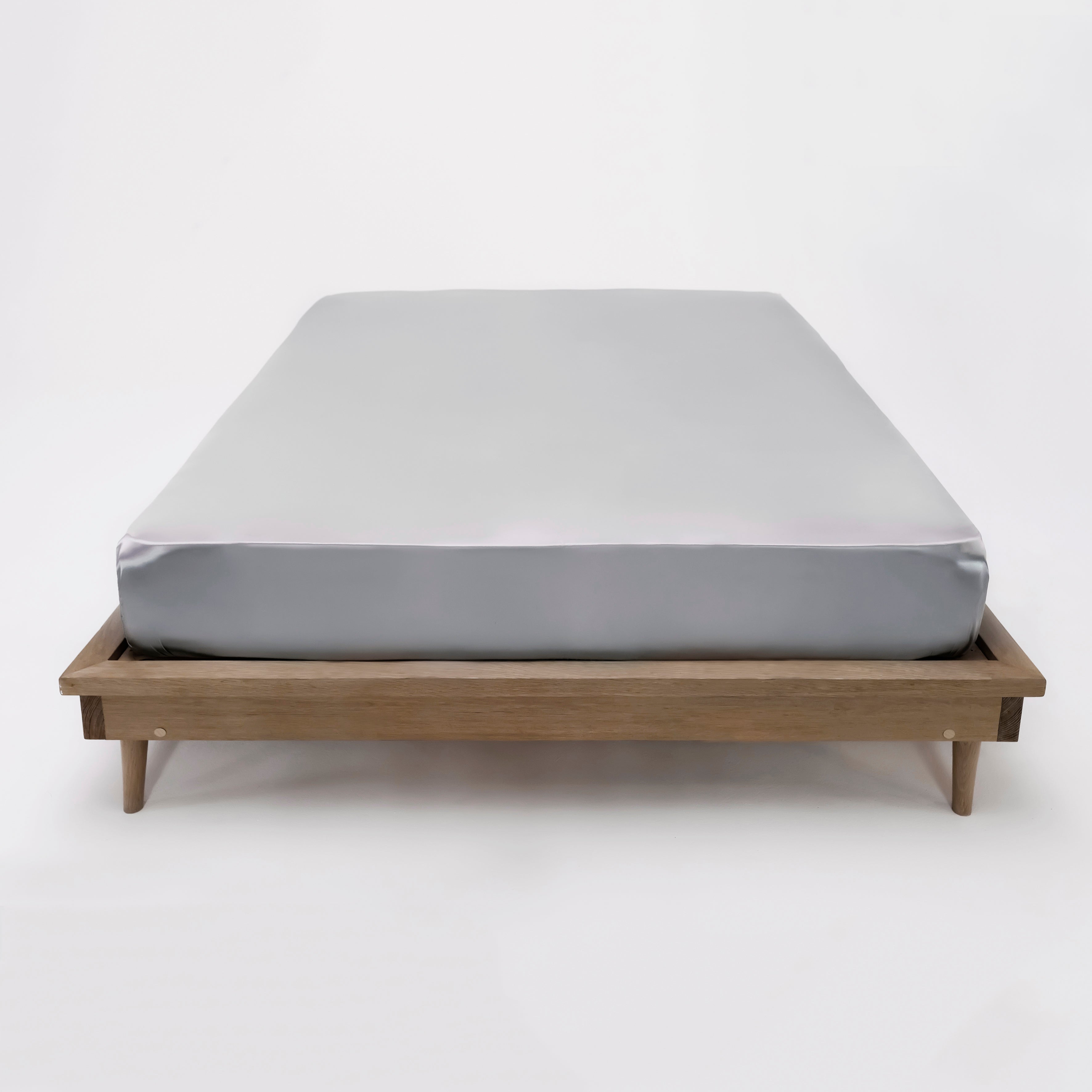 Pure Silk Fitted Sheet - Dove Grey