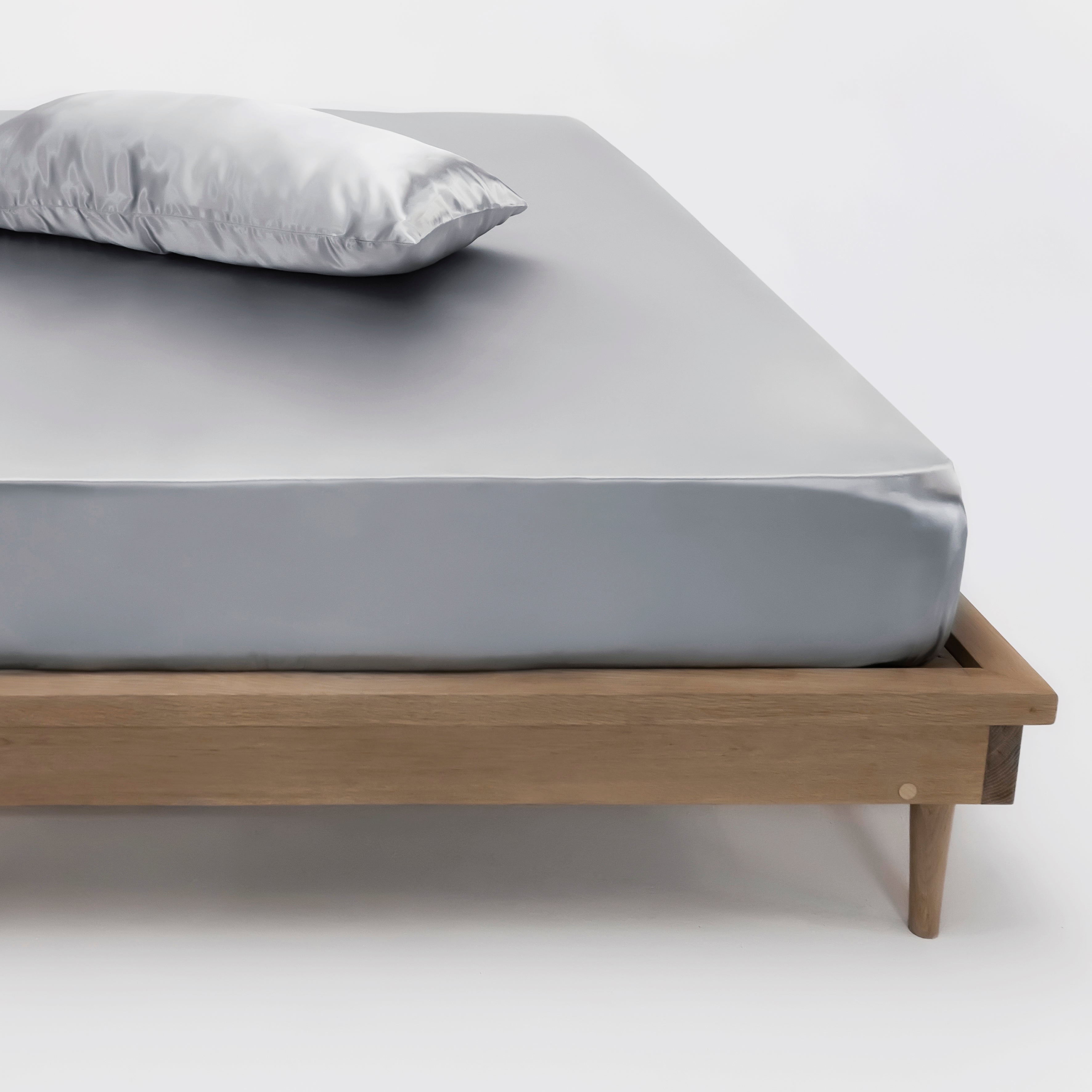 Pure Silk Fitted Sheet - Dove Grey
