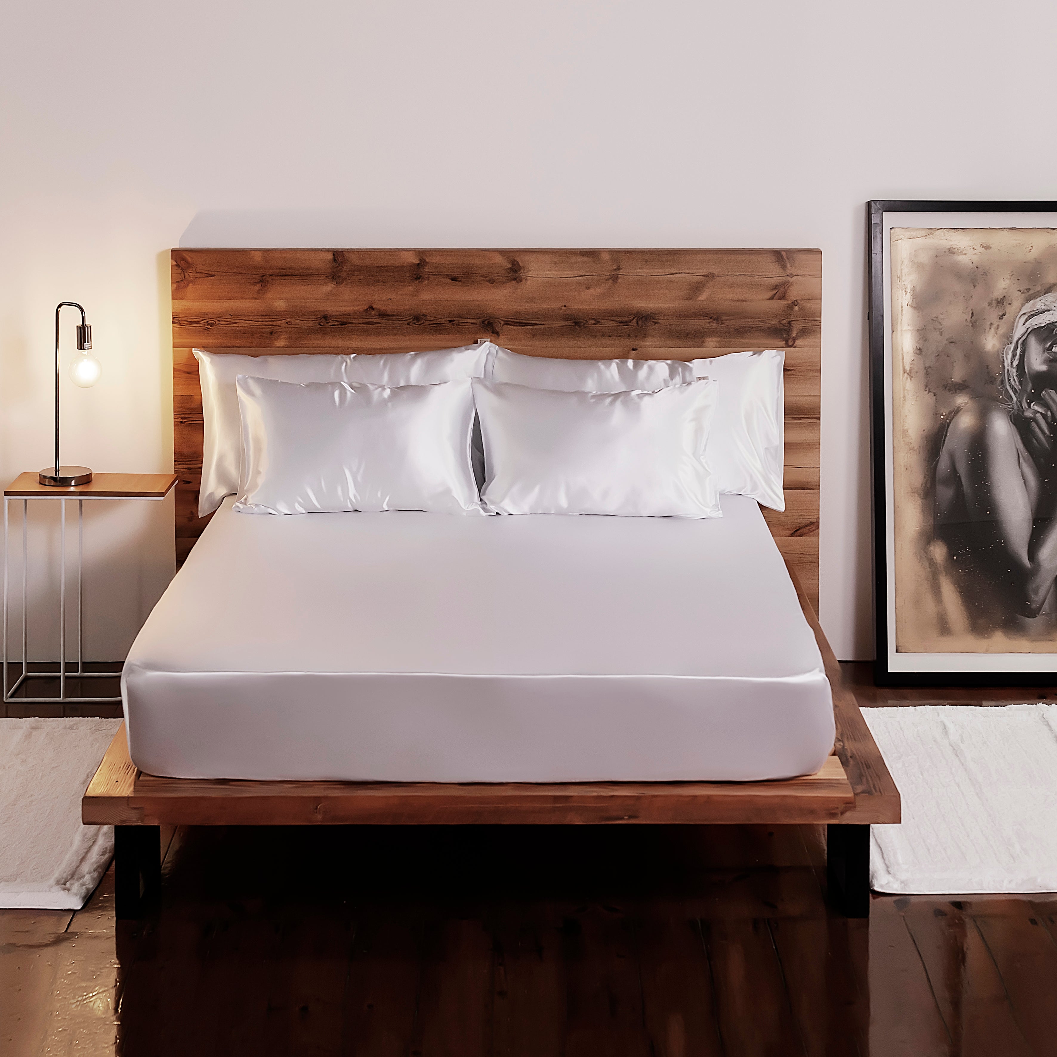 Pure Silk Fitted Sheet - Snow White