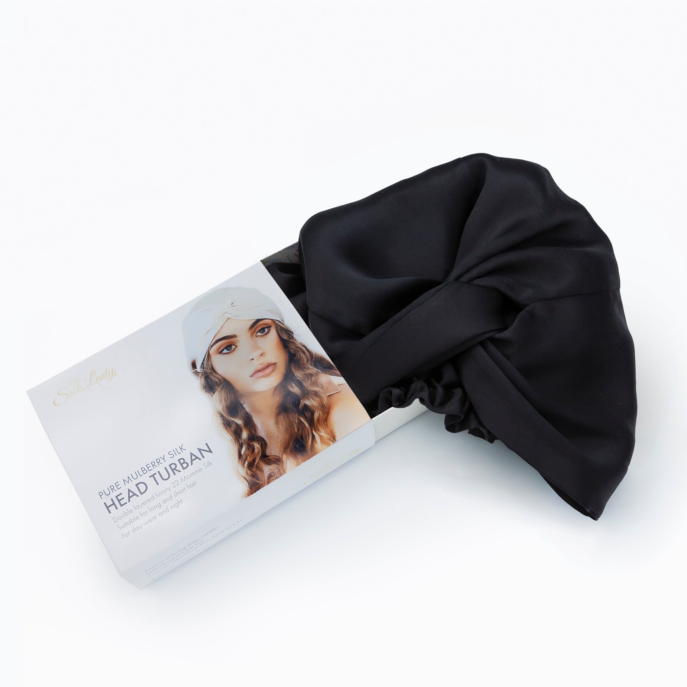 Pure Silk Turban - Moody Black