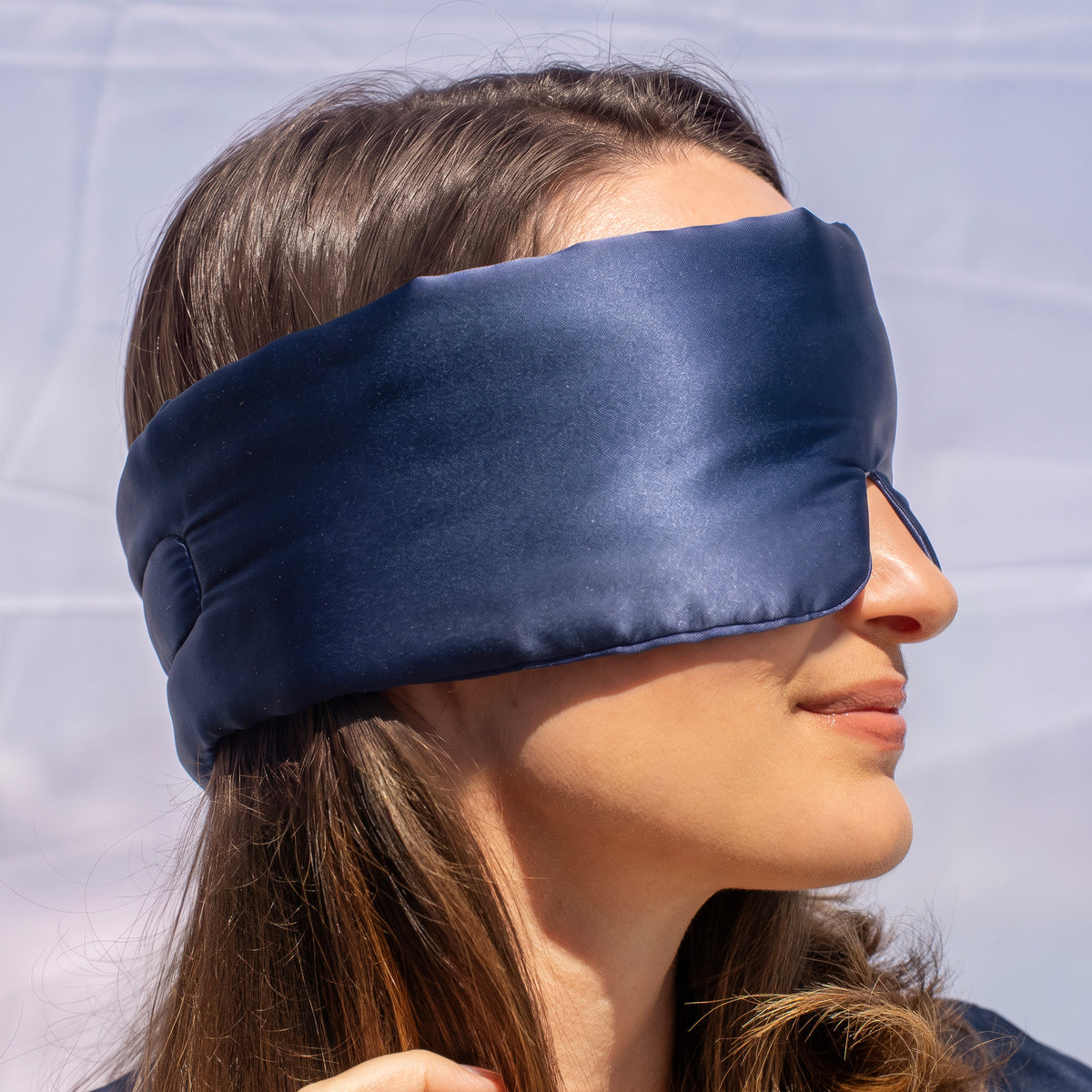 Silk Padded Sleeping Masks - Navy Blue