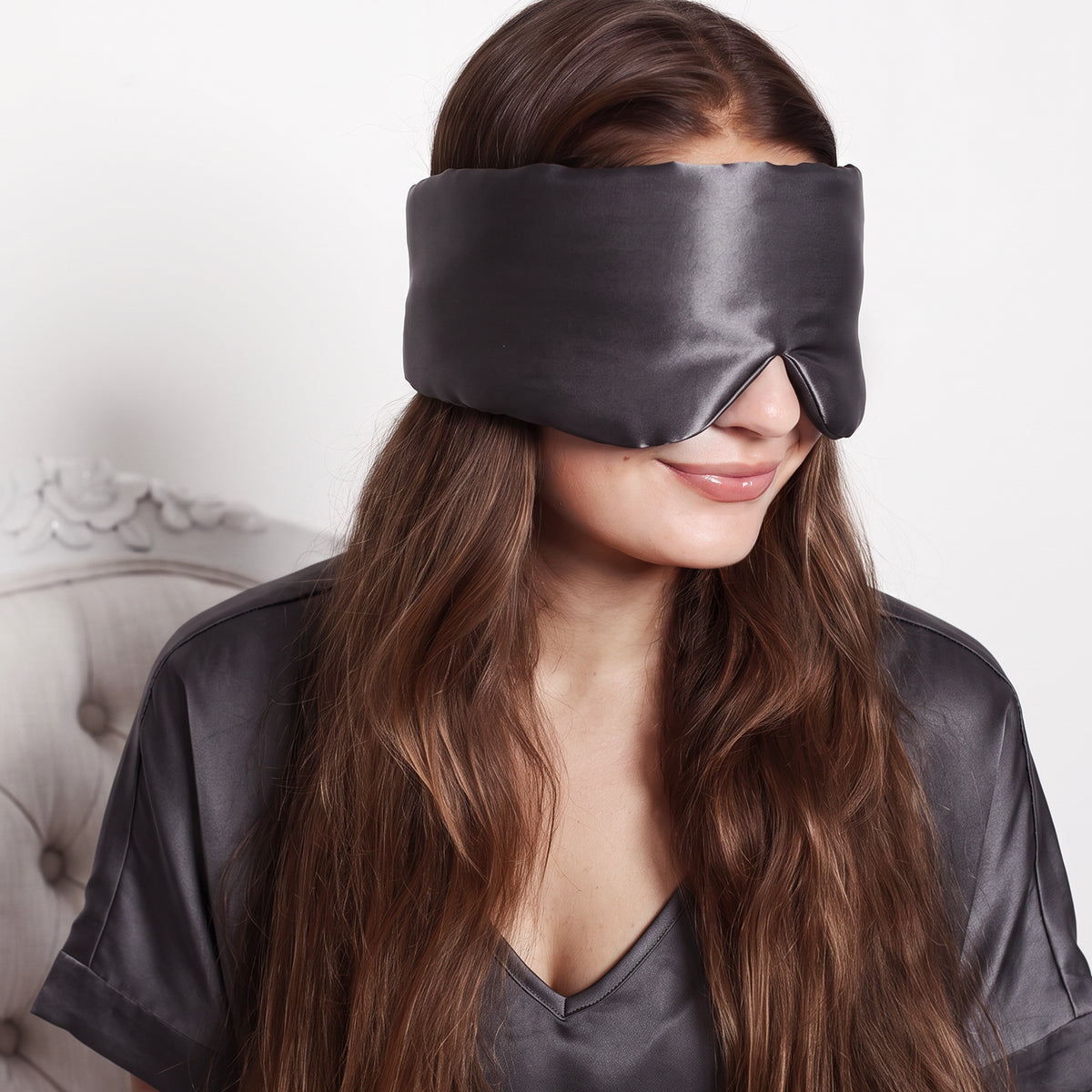 Silk Padded Sleeping Masks - Charcoal