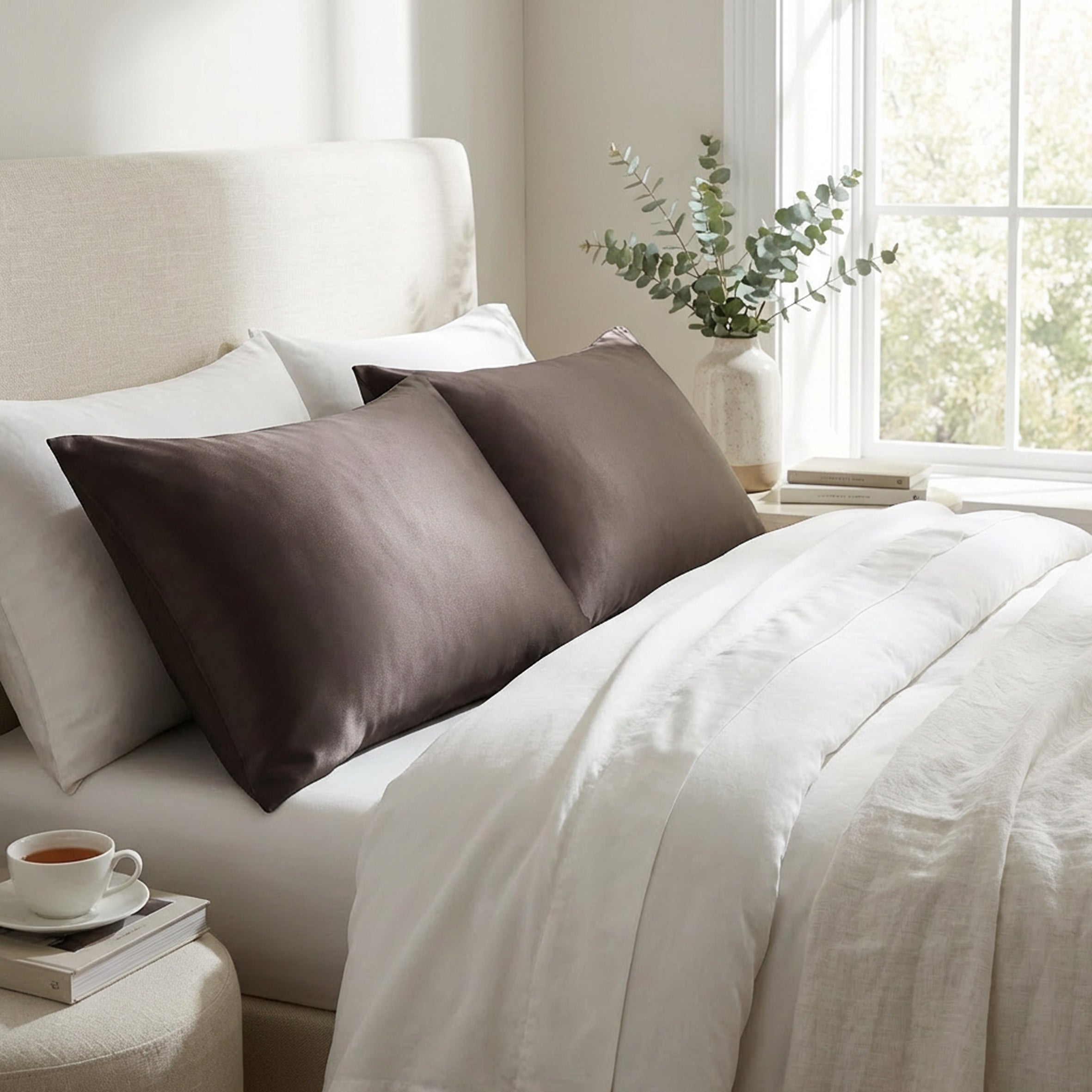 Pure Silk Pillowcase 22 Momme - Chocolate