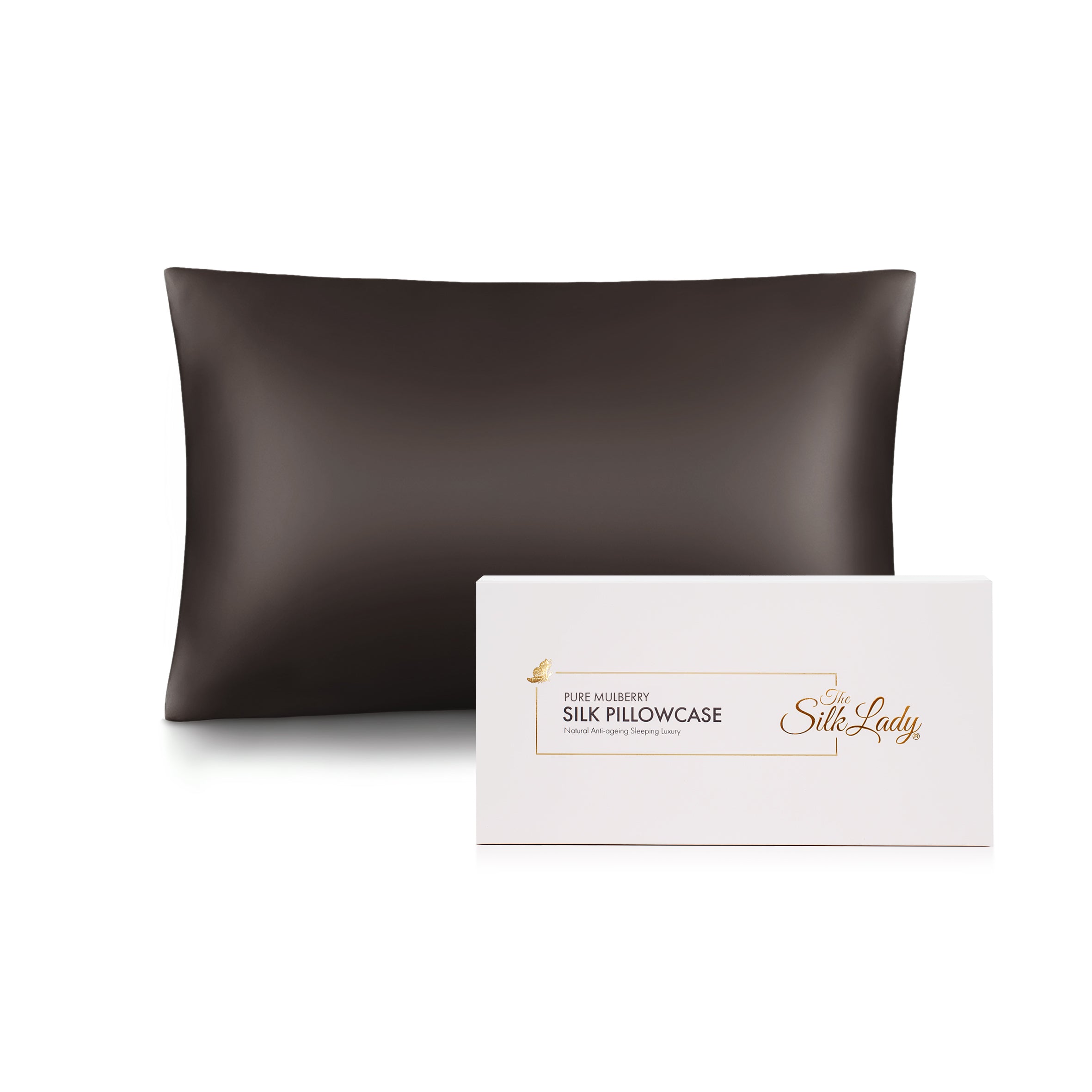 Pure Silk Pillowcase 22 Momme - Chocolate