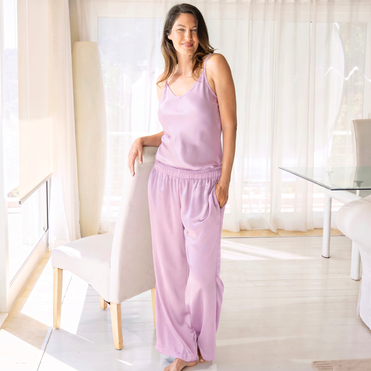 Ladies Camisole Pj set - lilac mist
