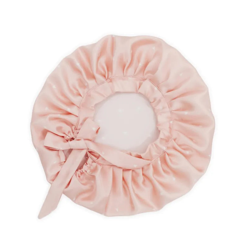 Pure Silk Bonnets - Pink Hearts