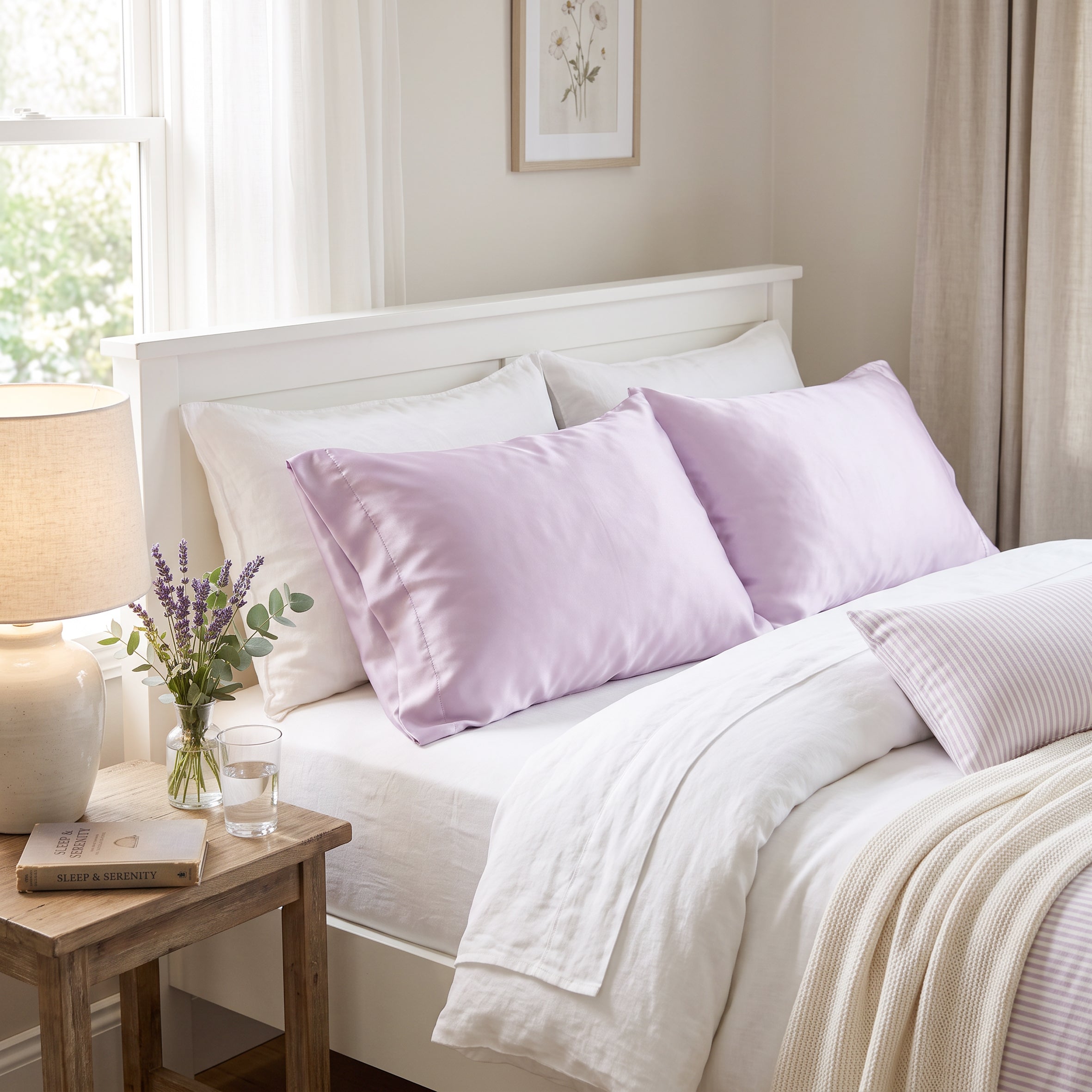 Pure Silk Pillowcase 22 Momme - Lilac Mist
