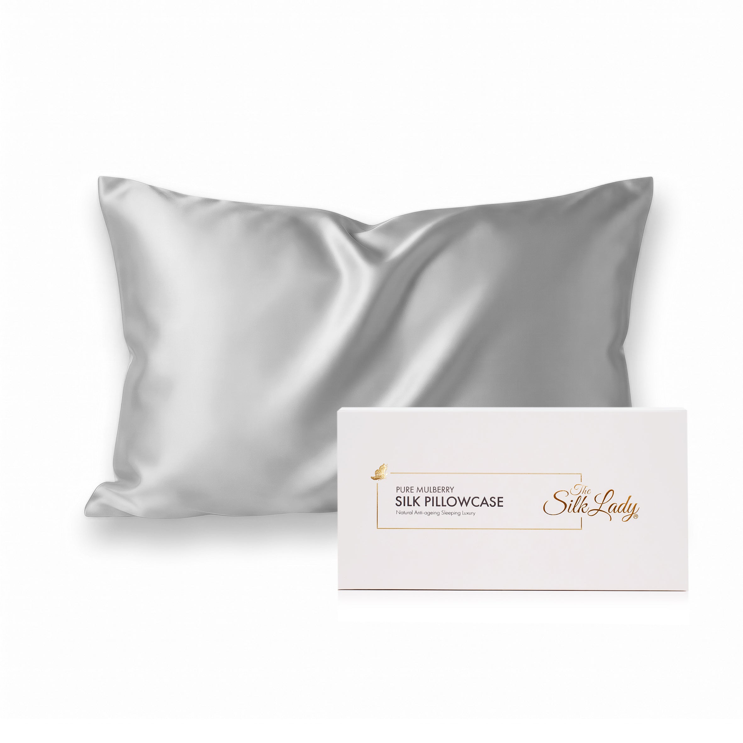 Pure Silk Pillowcase 22 Momme - Dove Grey
