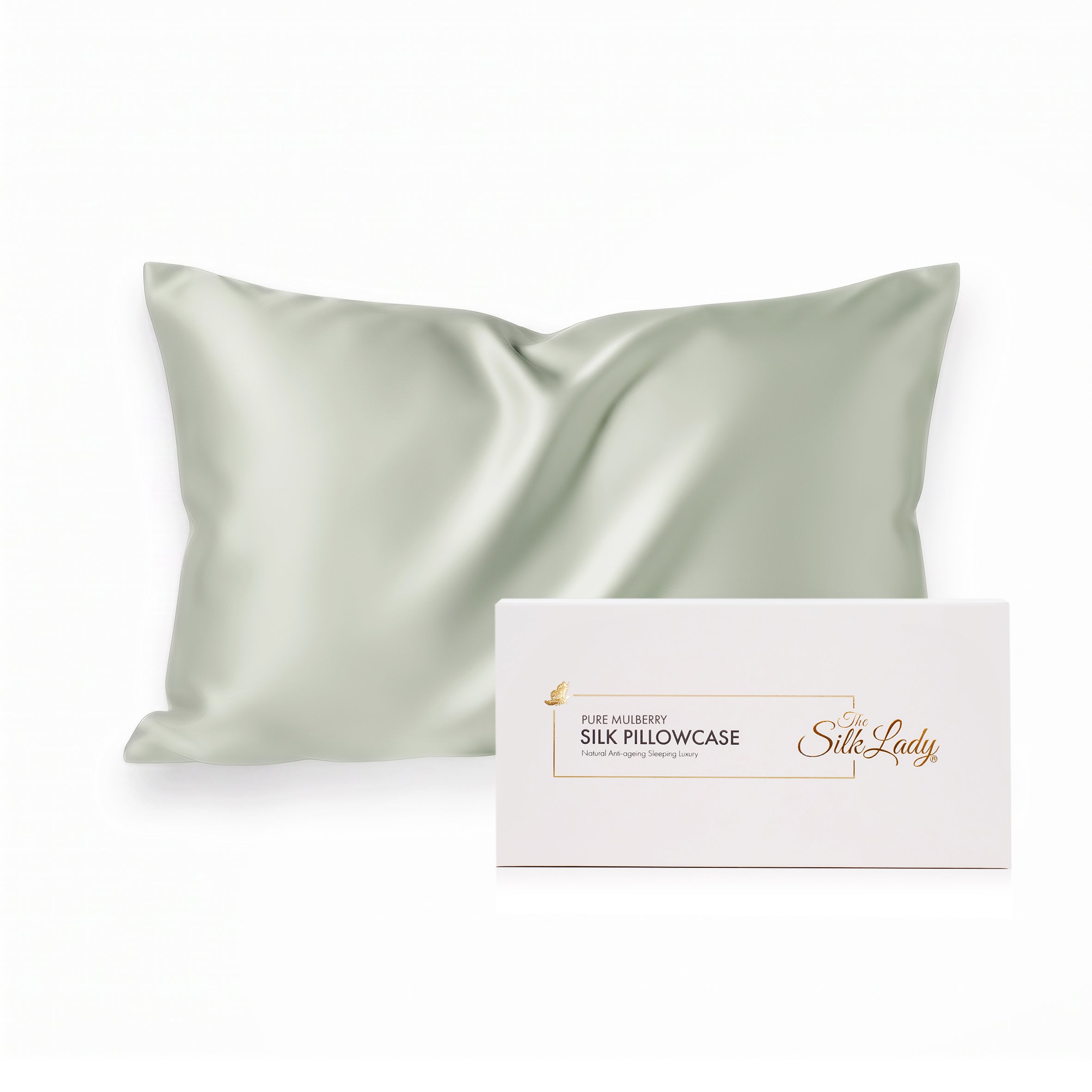 Pure Silk Pillowcase 22 Momme - Pastel Sage