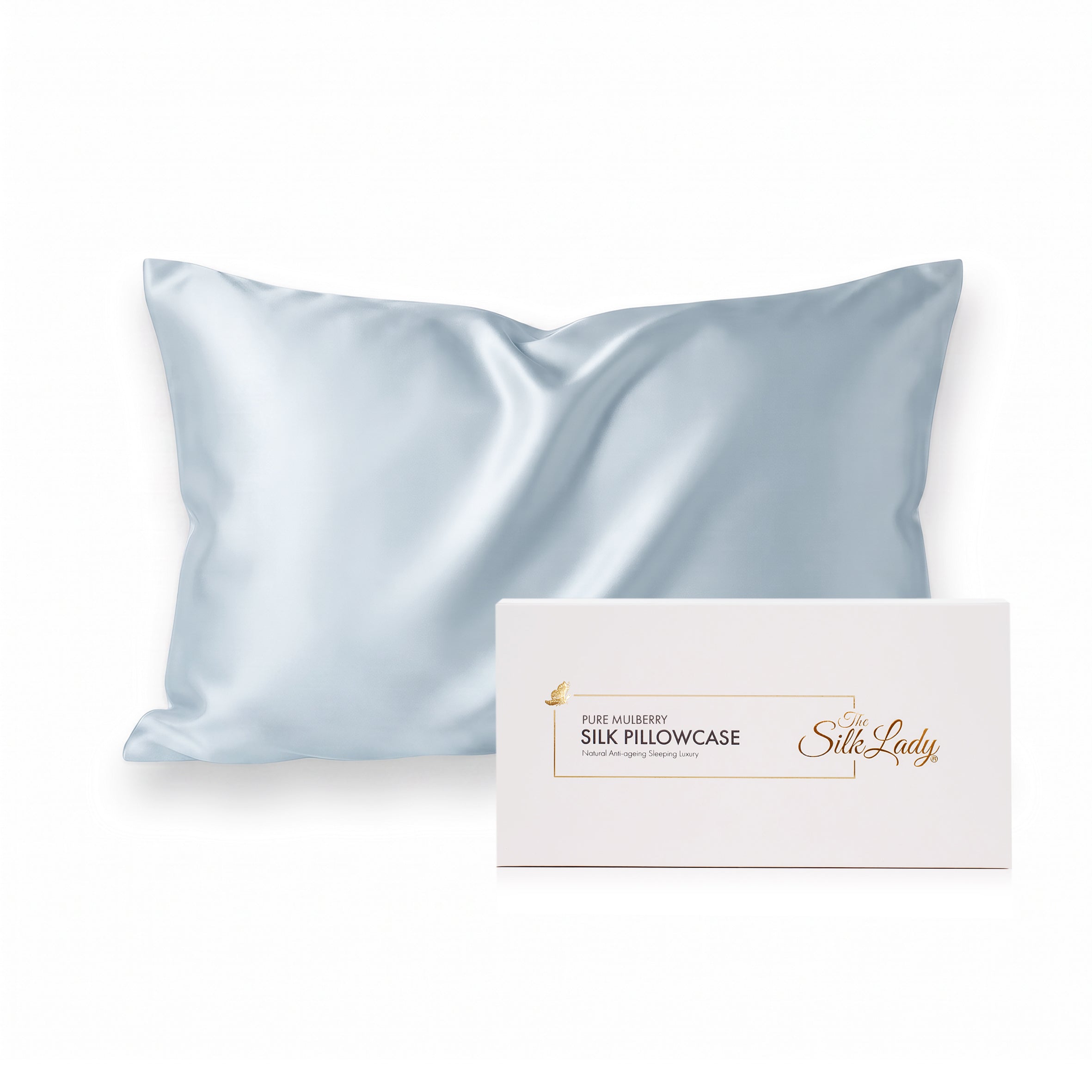 Pure Silk Pillowcase 22 Momme - Sky Blue