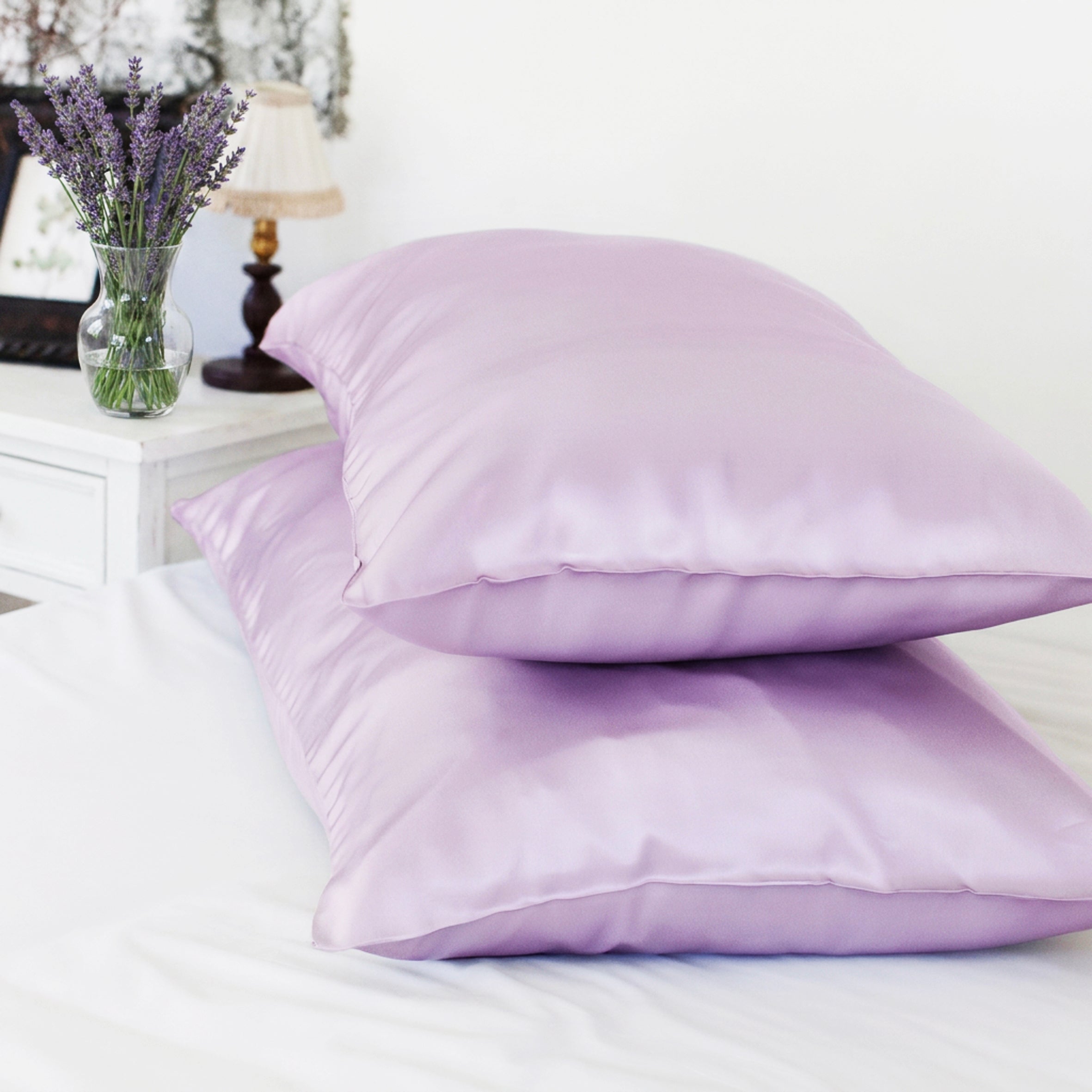 Pure Silk Pillowcase 22 Momme - Lilac Mist