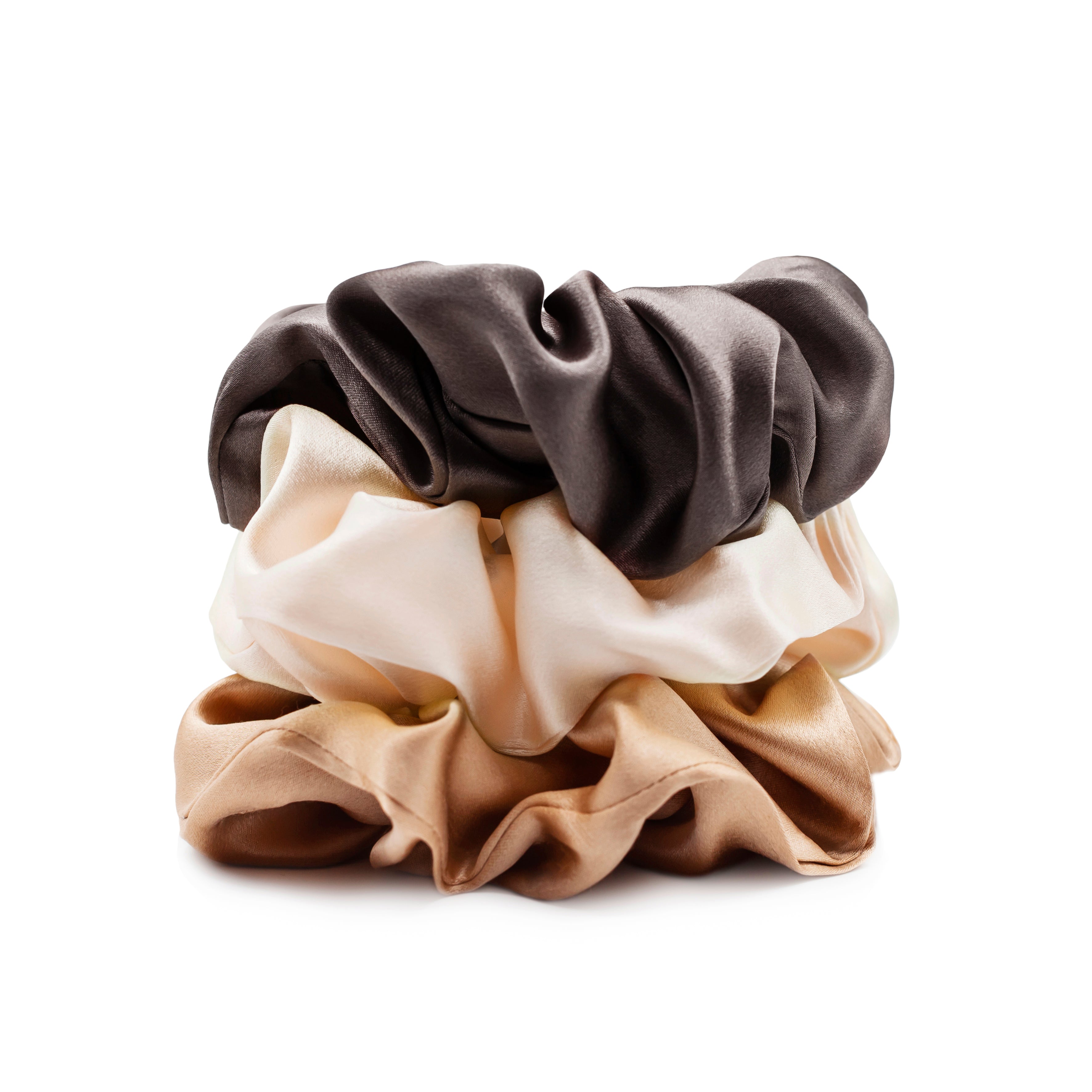 Chocolate Thick Silk Scrunchies Collection