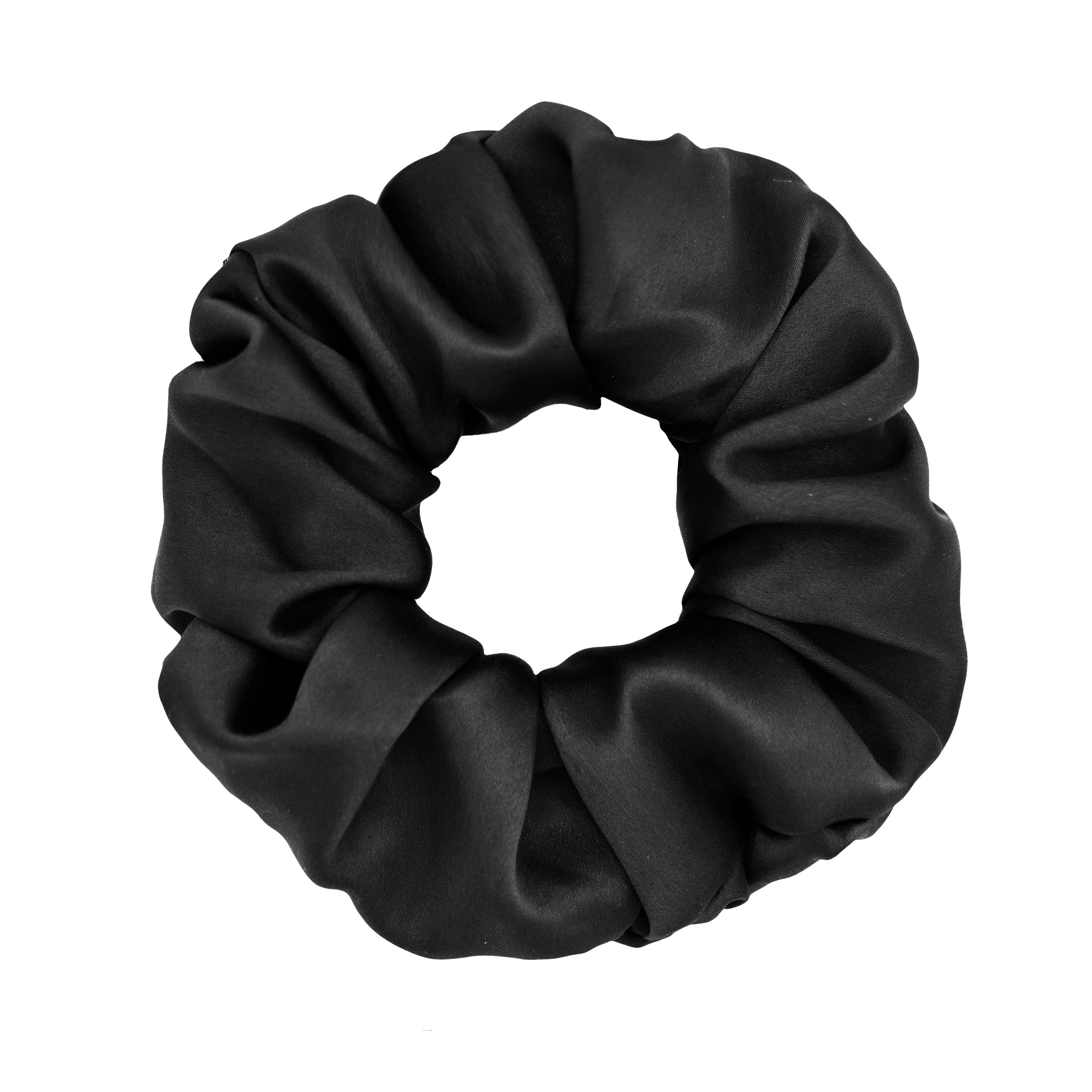 Black silk scrunchies essential set