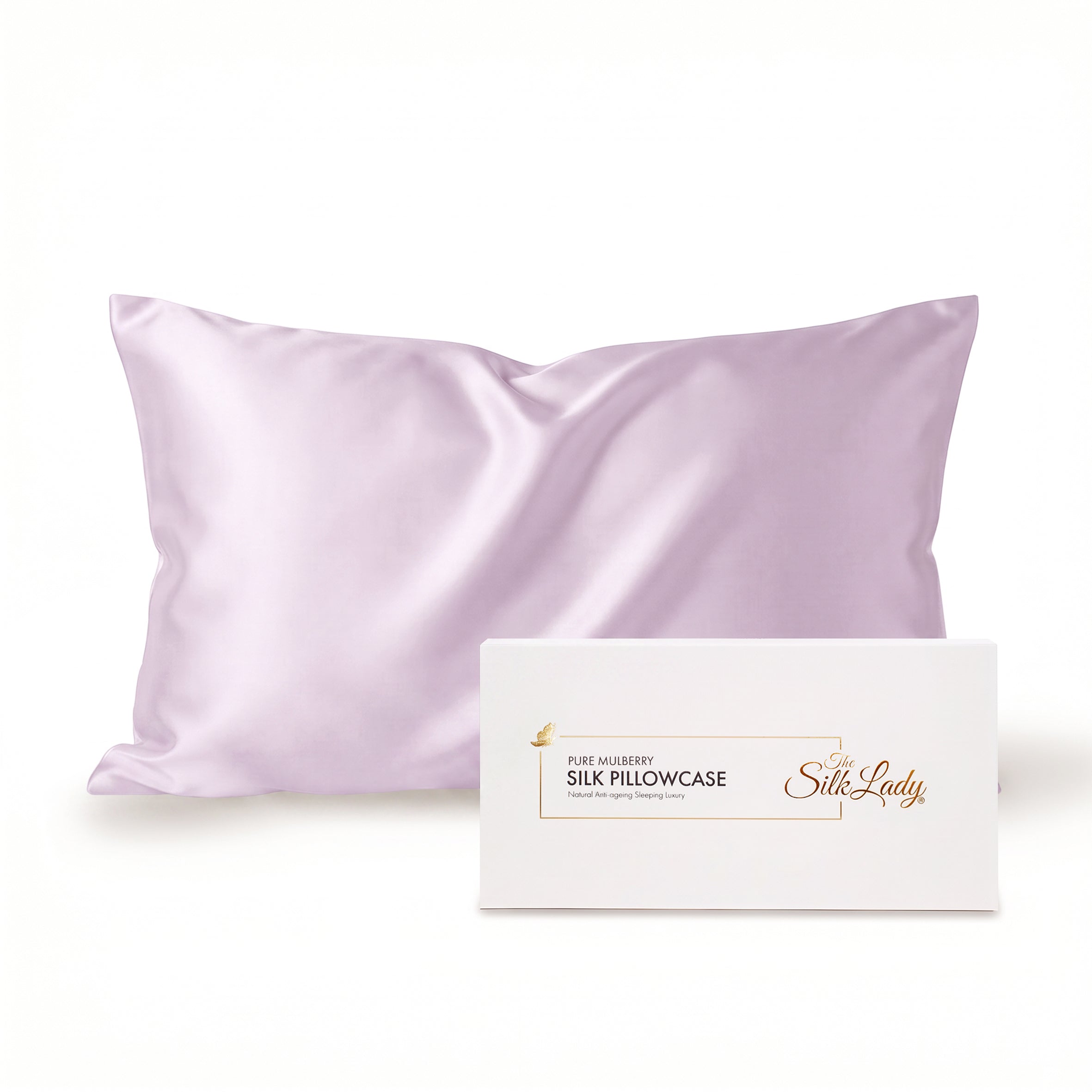 Pure Silk Pillowcase 22 Momme - Lilac Mist