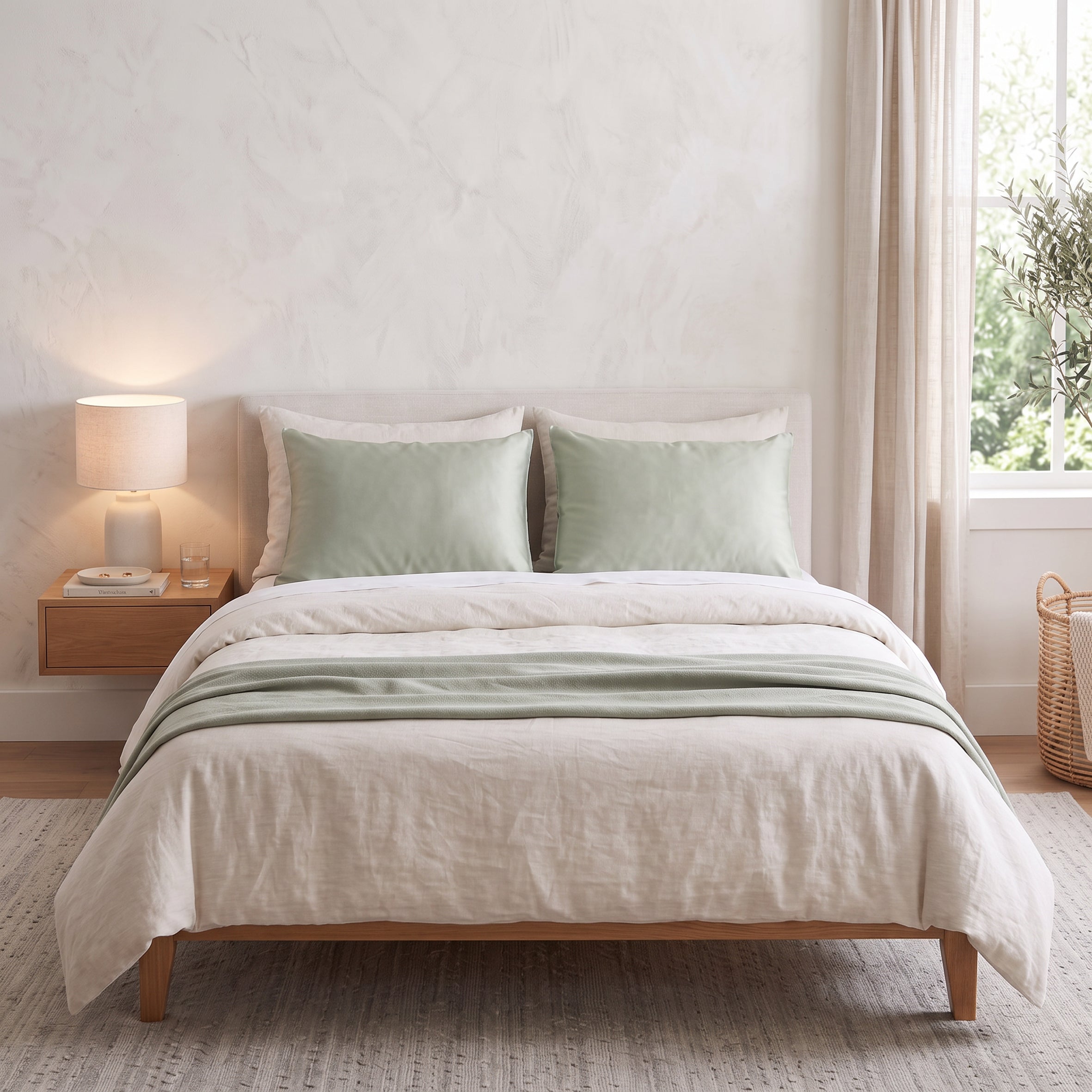 Pure Silk Pillowcase 22 Momme - Pastel Sage