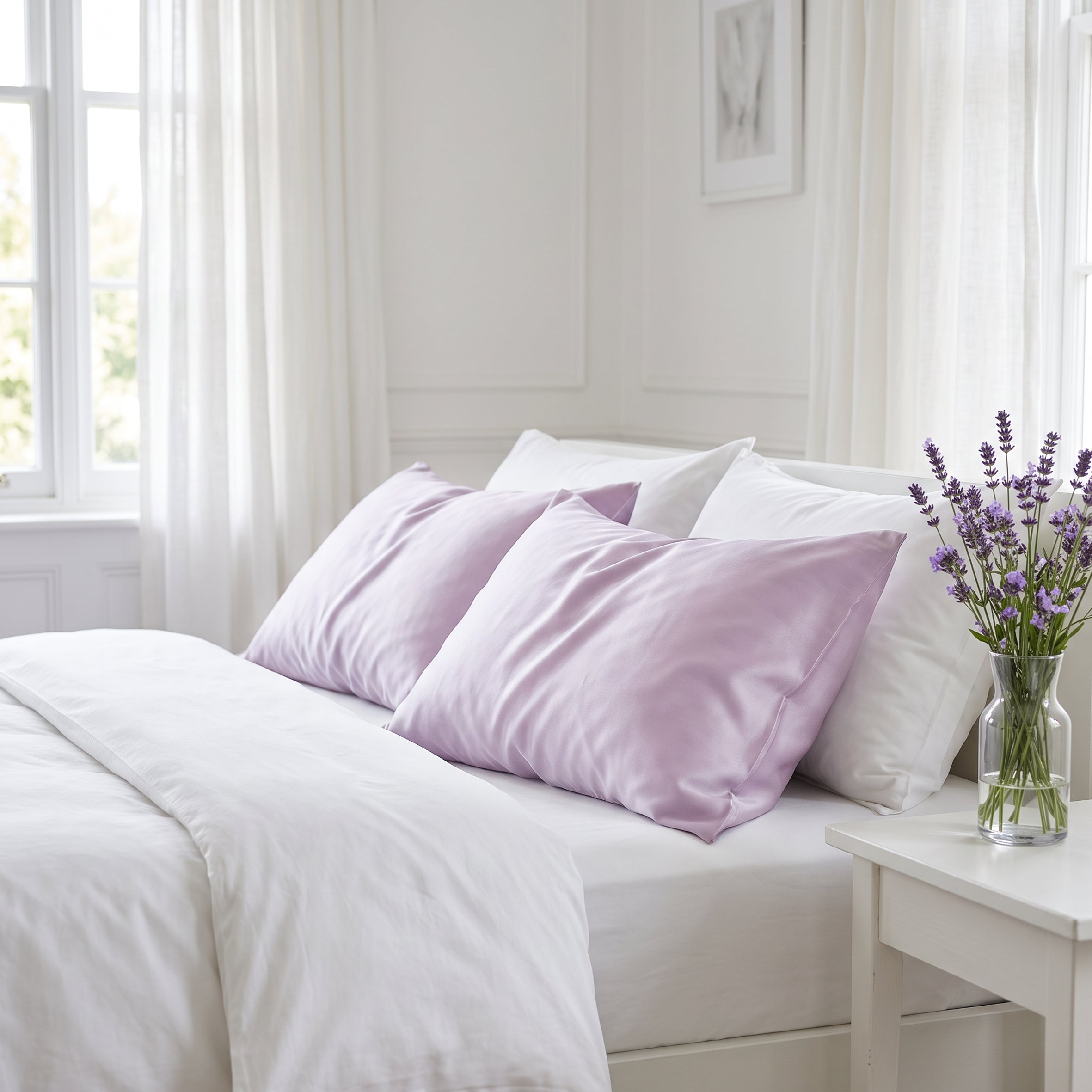 Pure Silk Pillowcase 22 Momme - Lilac Mist