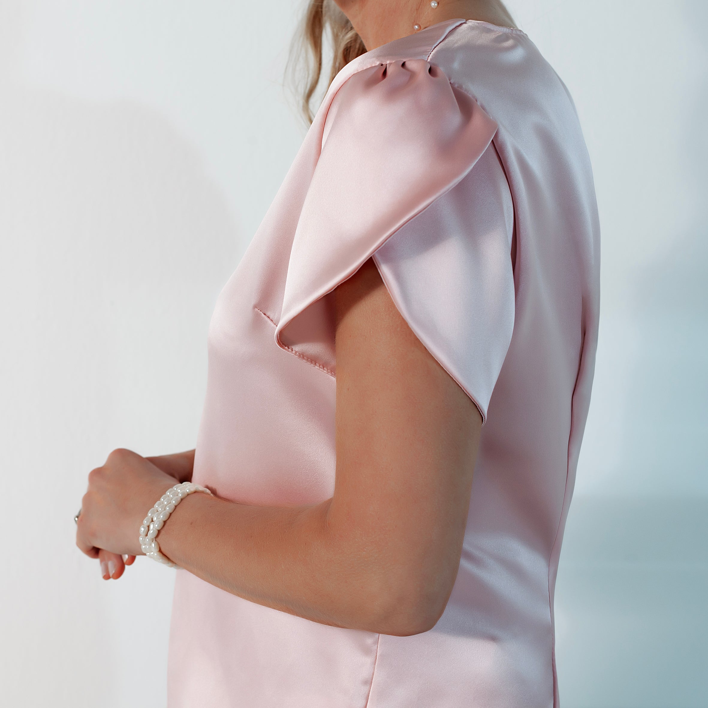 Ladies Silk Tulip Blouse - Pink Dream