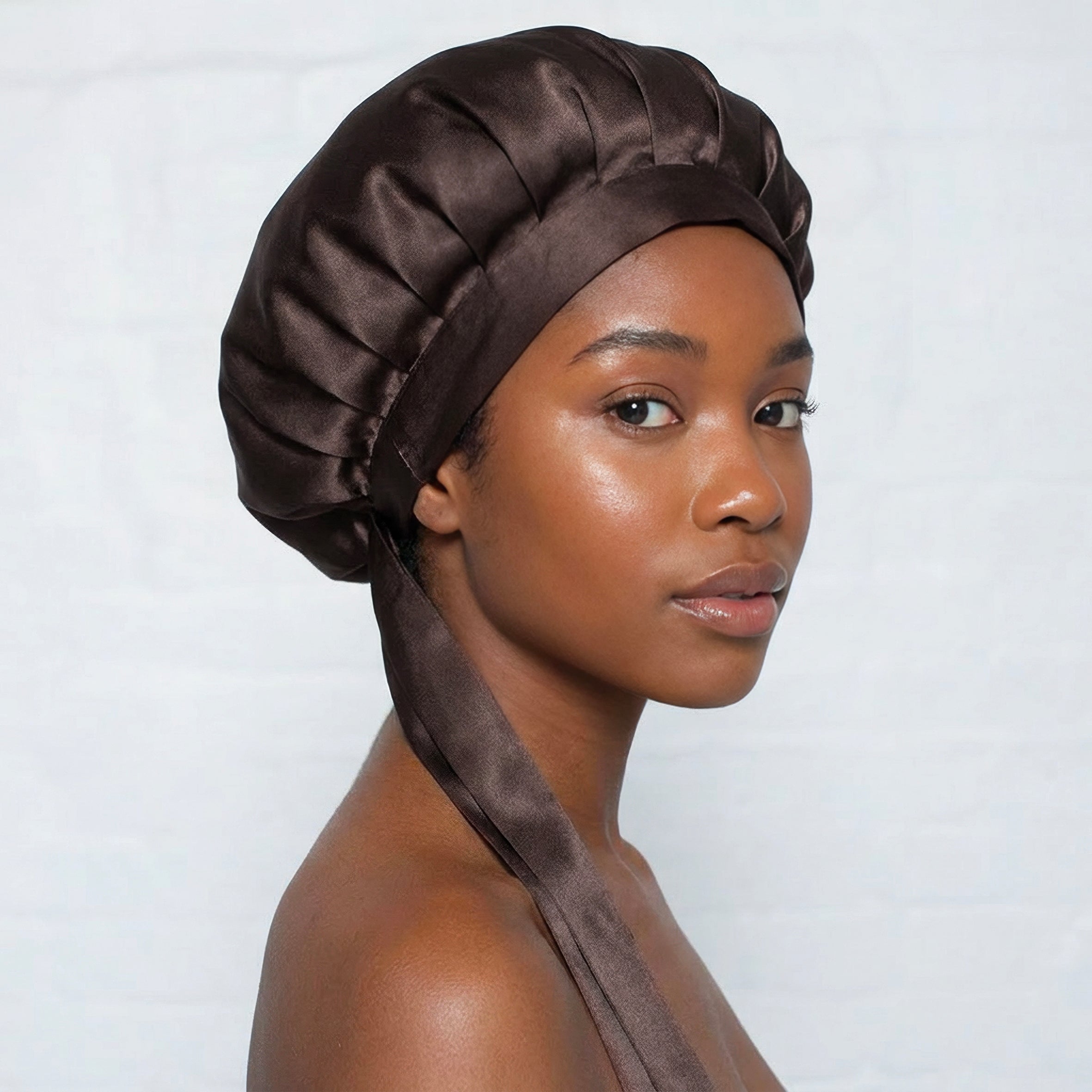 Pure Silk Bonnet - Chocolate