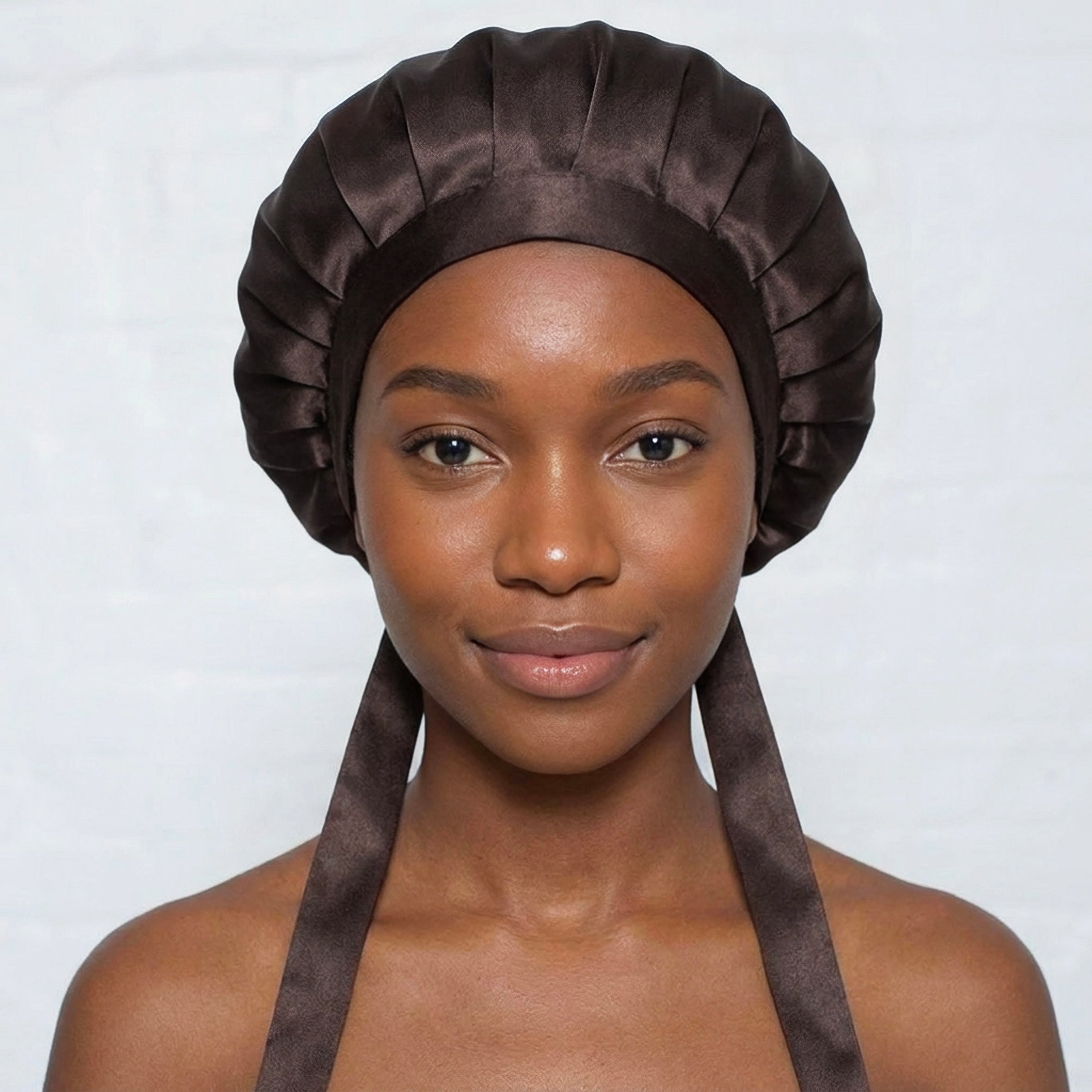Pure Silk Bonnet - Chocolate